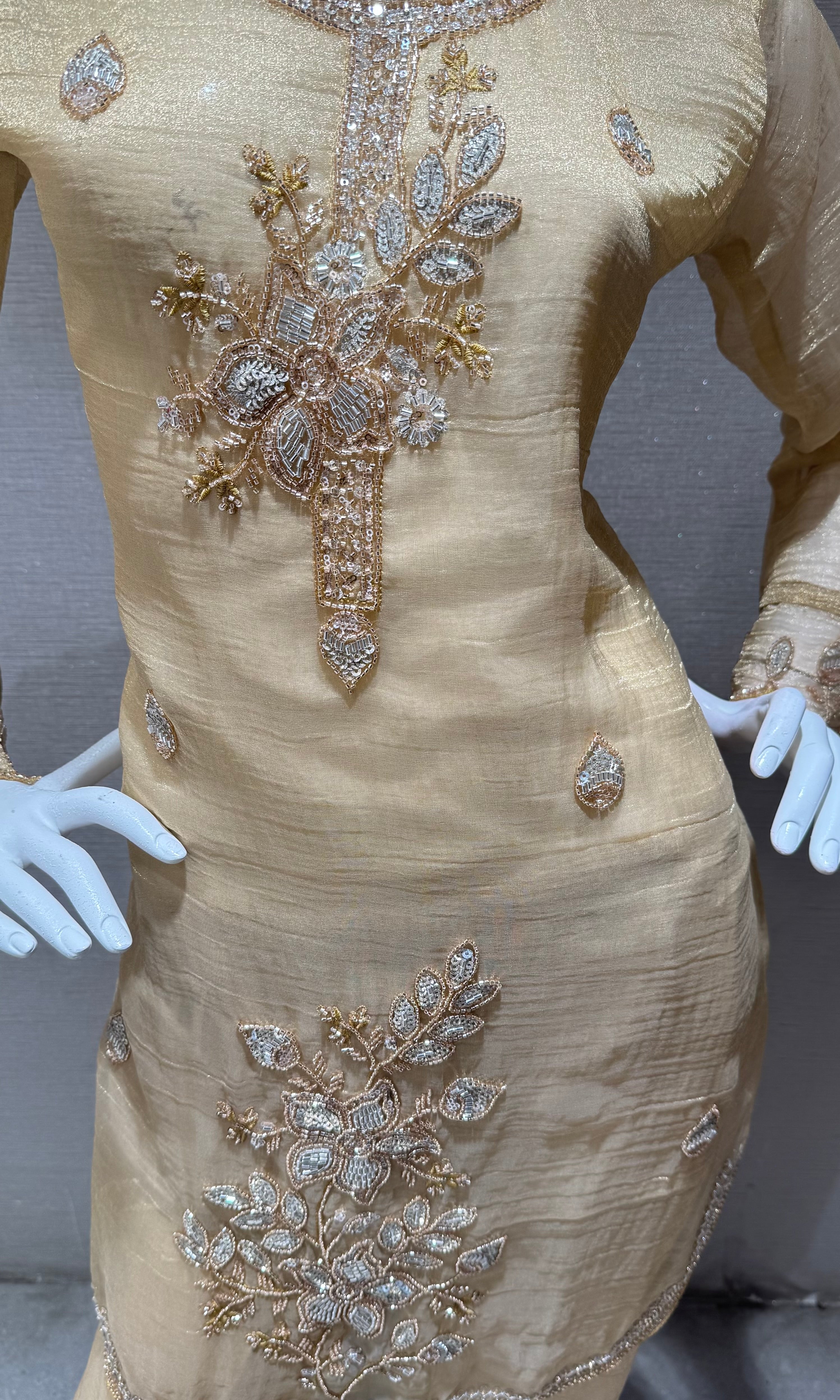 Gold Zari Cord Set with Dupatta