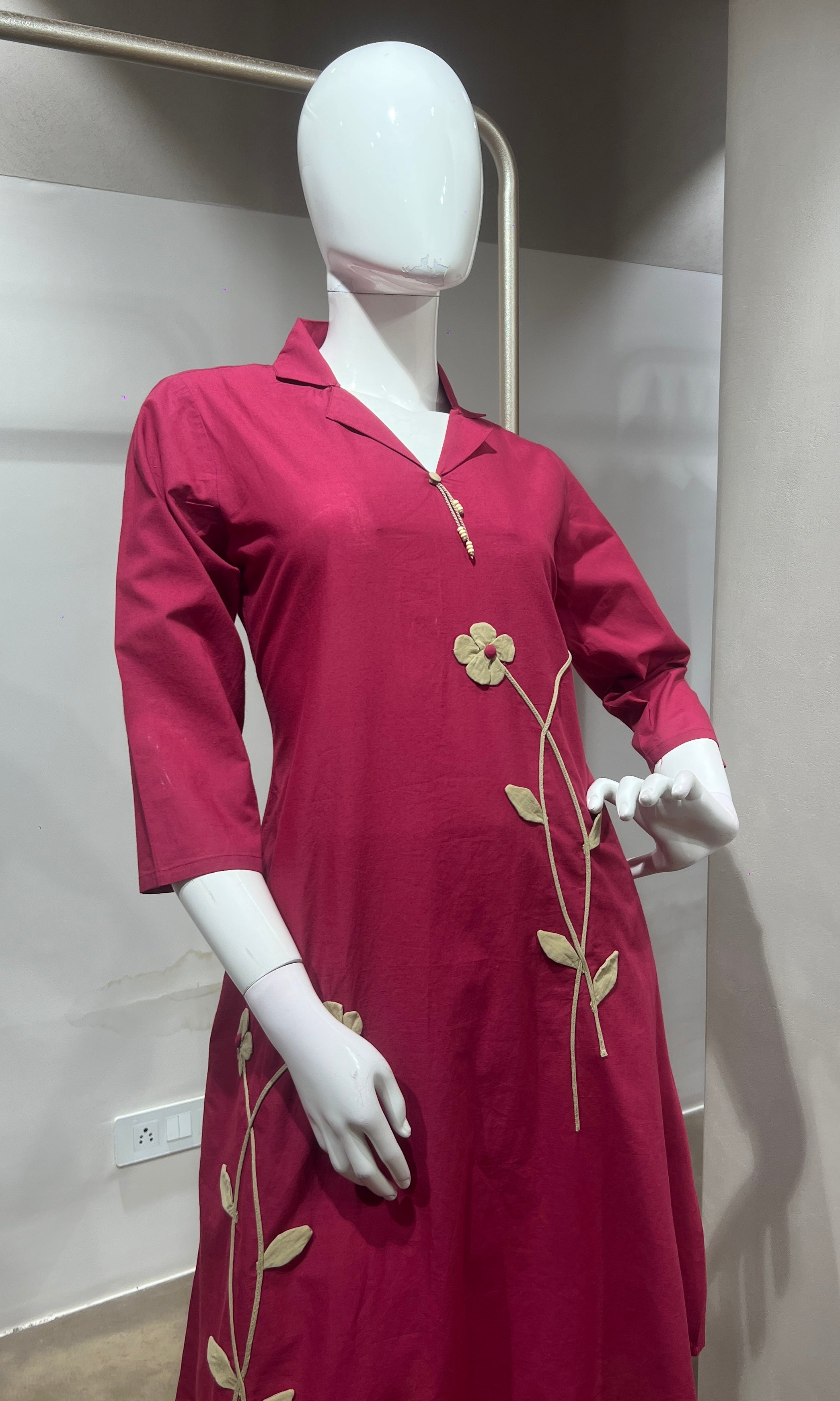 Deep Pink Cotton Silk Ethnic Cord Set