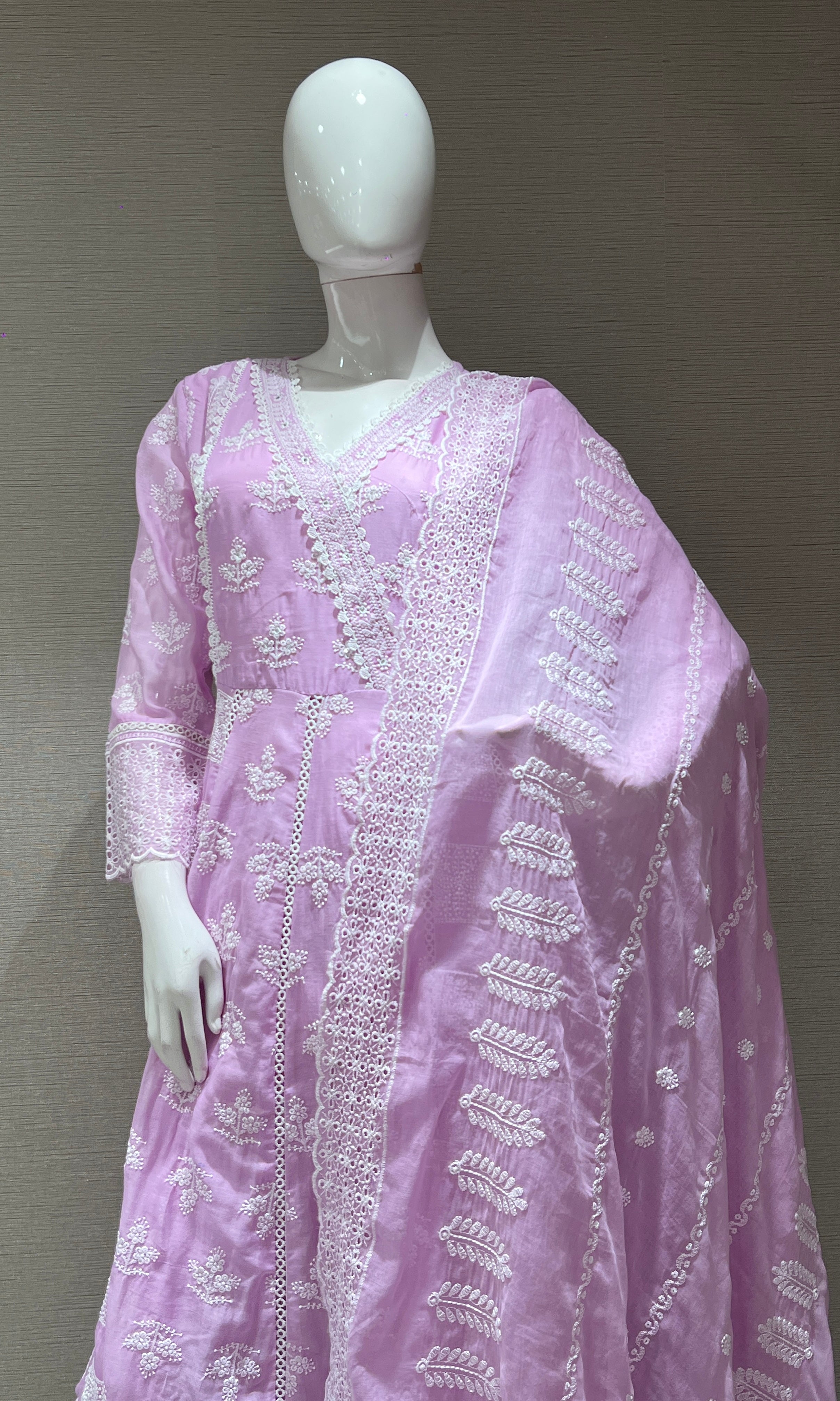 LAVENDER Chikankari Anarkali kurta set