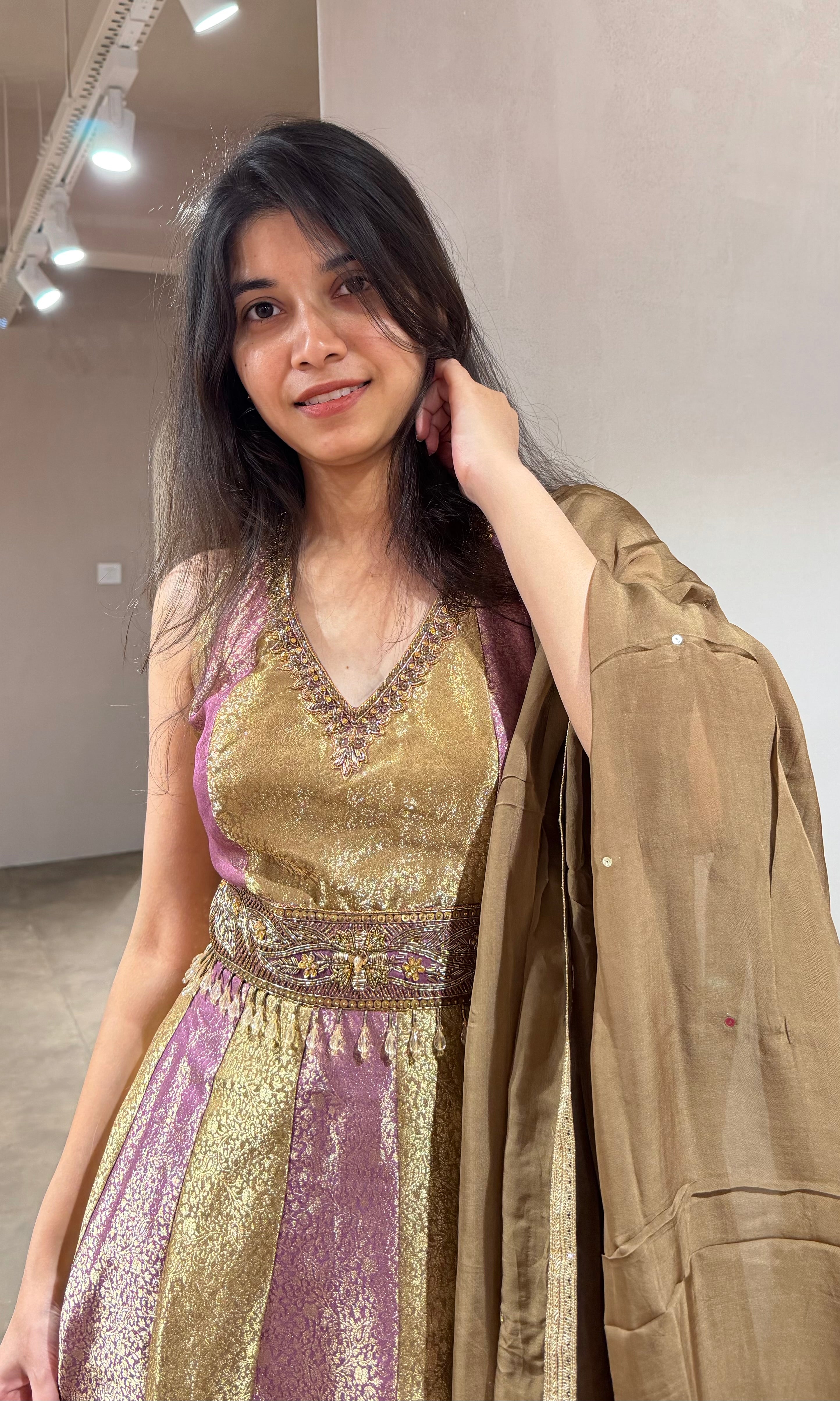 Mehandi green ANARKALI WITH PALAZZO PANTS