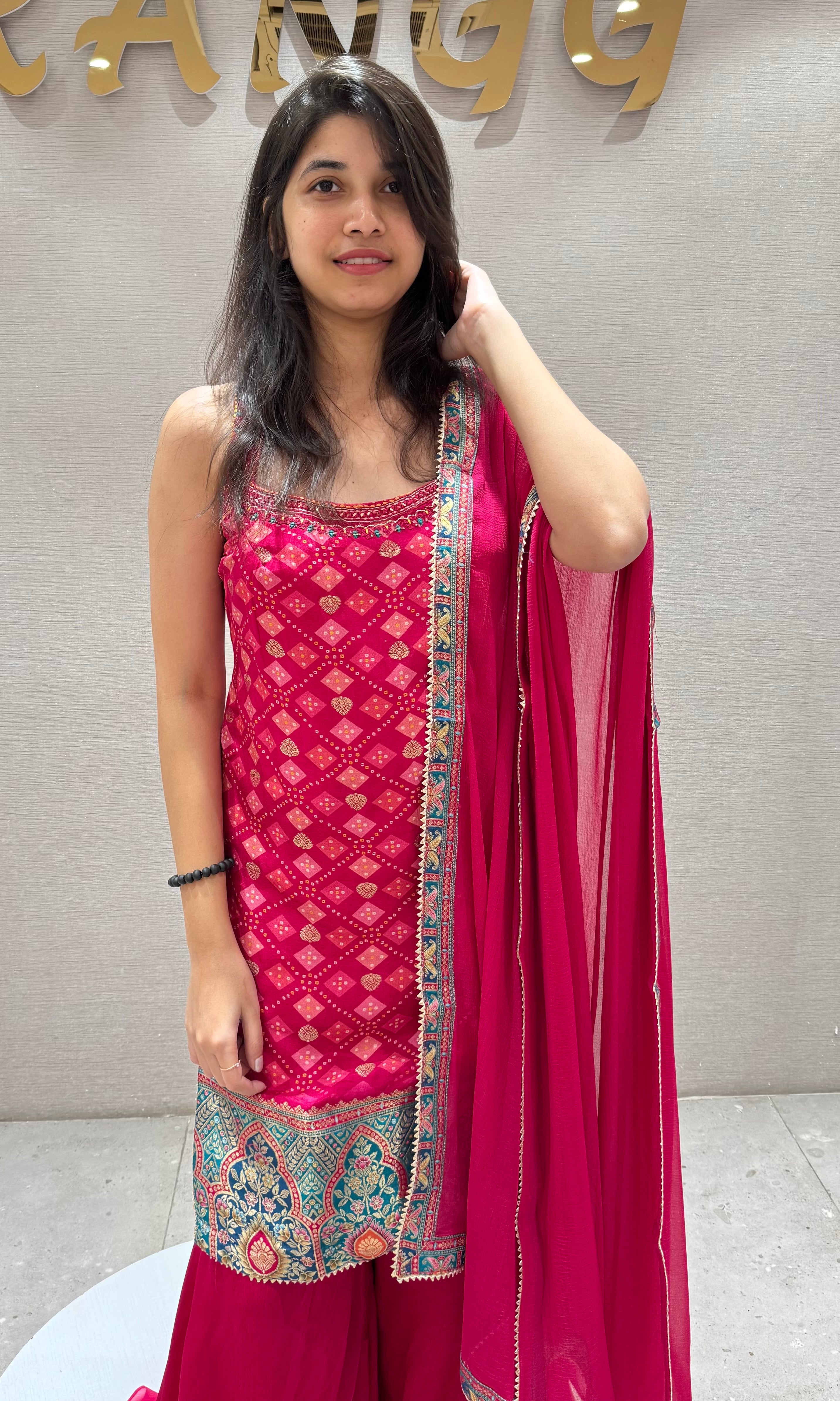 Radiant RANI Pink Embroidered Sharara Set