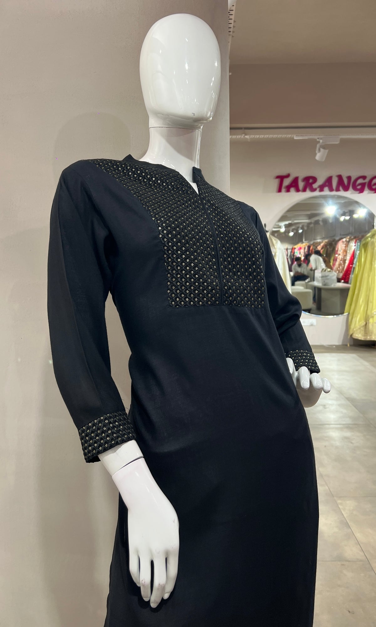 BLACK ETHNIC KURTI TOP