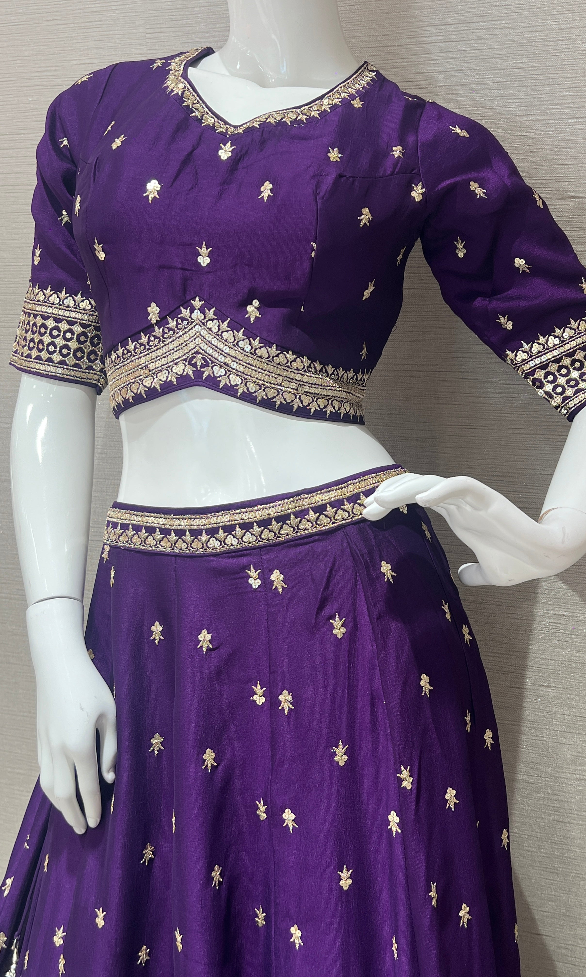 Purple croptop Lehenga