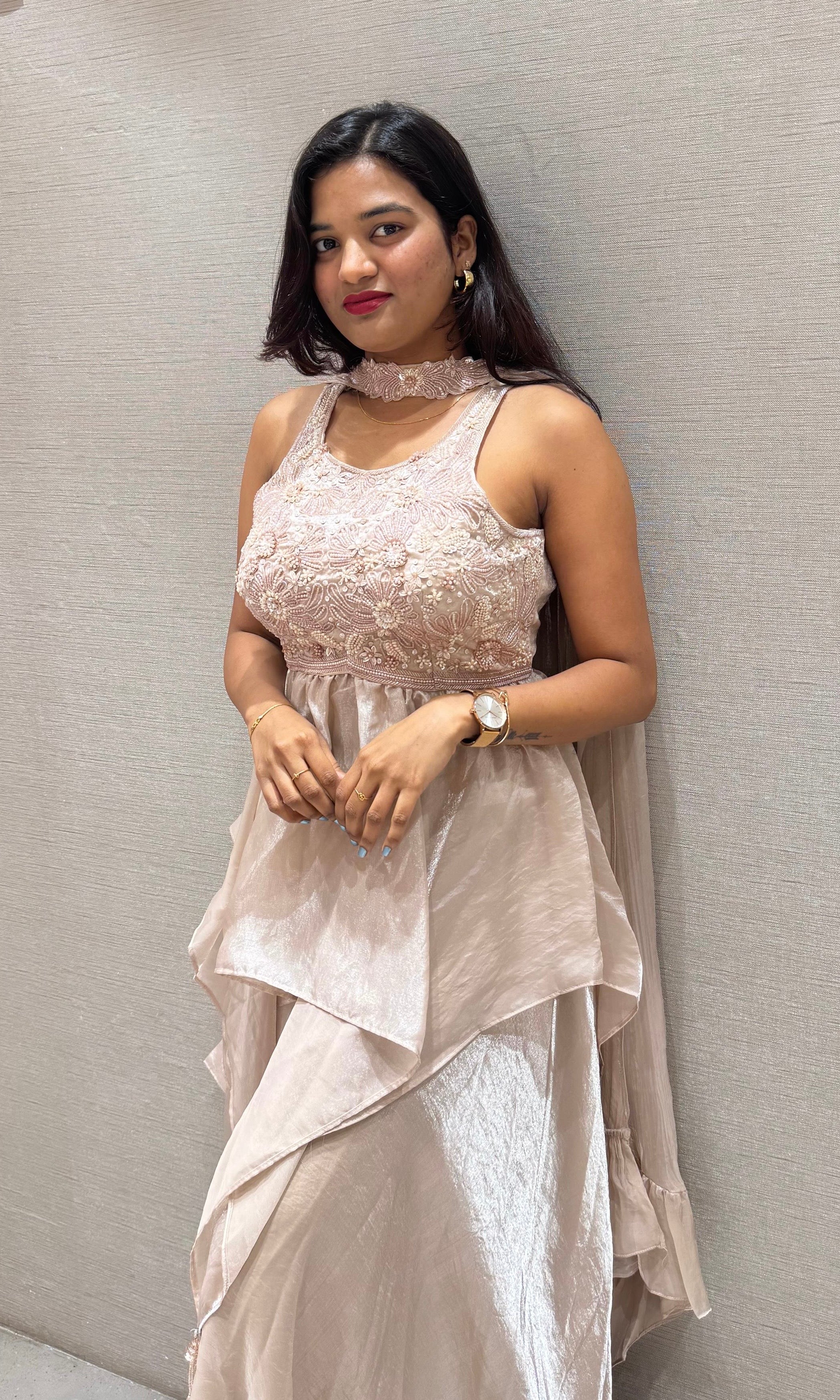 Moee EMBROIDERED PEPLUM PALAZOO