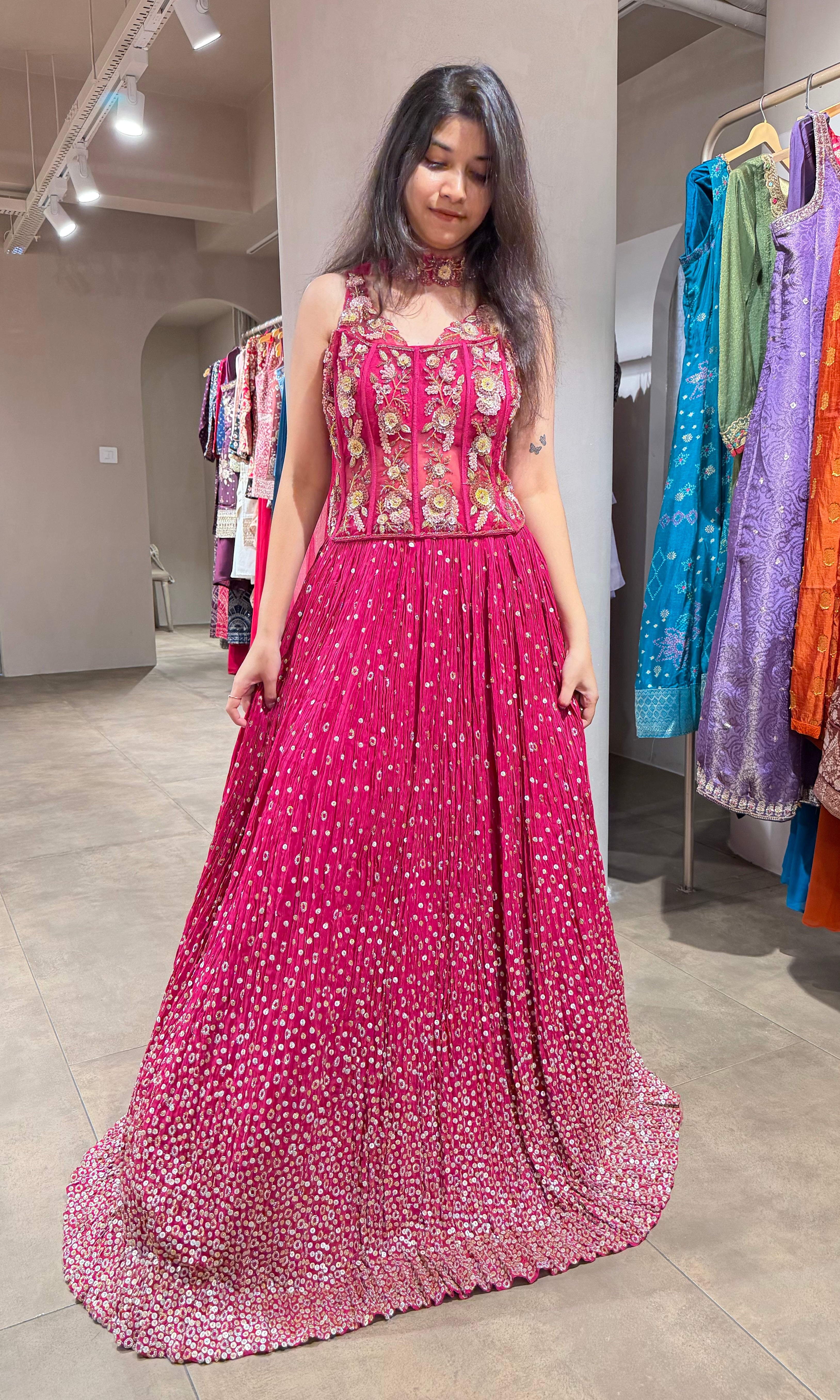 Pink EMBELLISHED LEHENGA