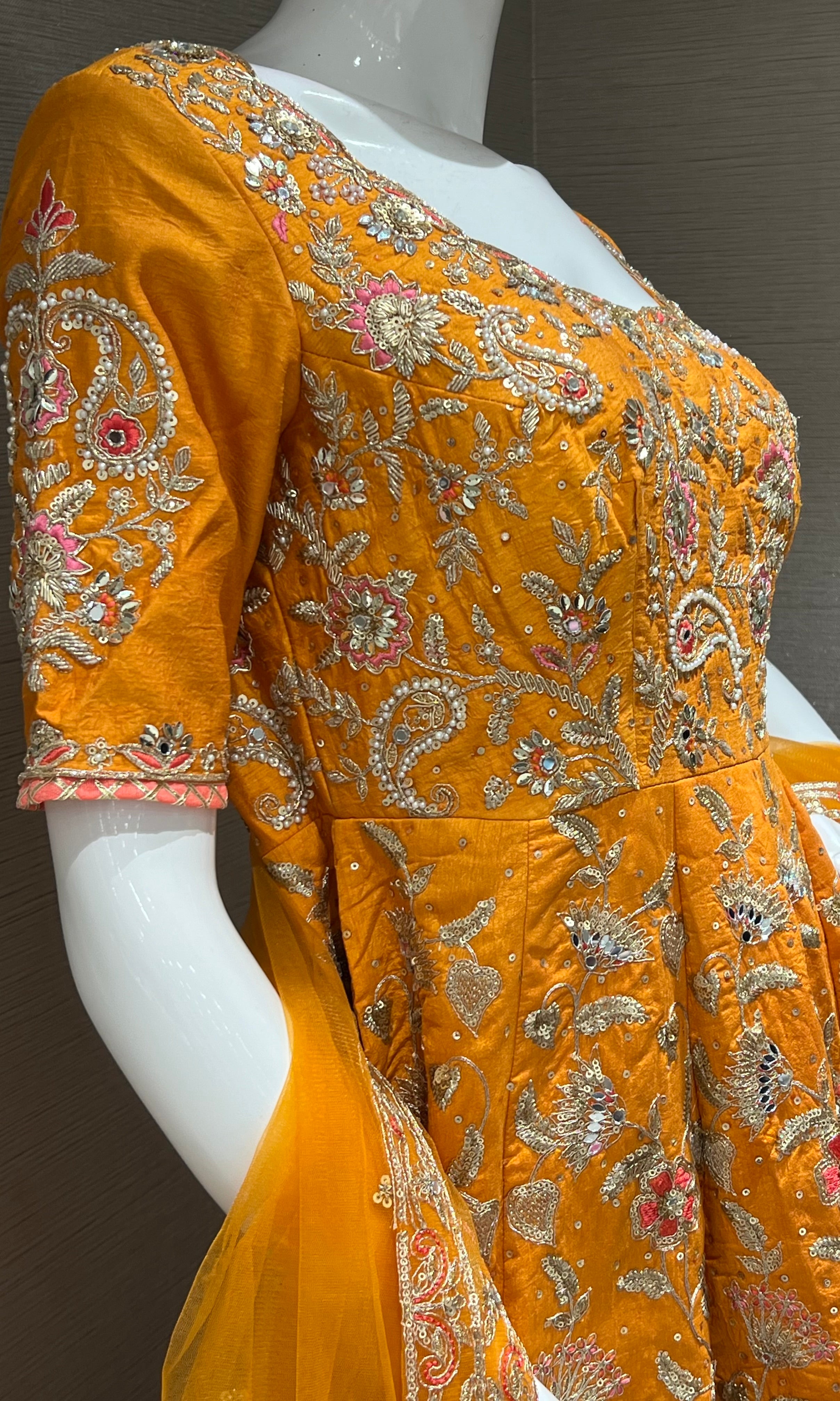 Orange peplum and palazzo