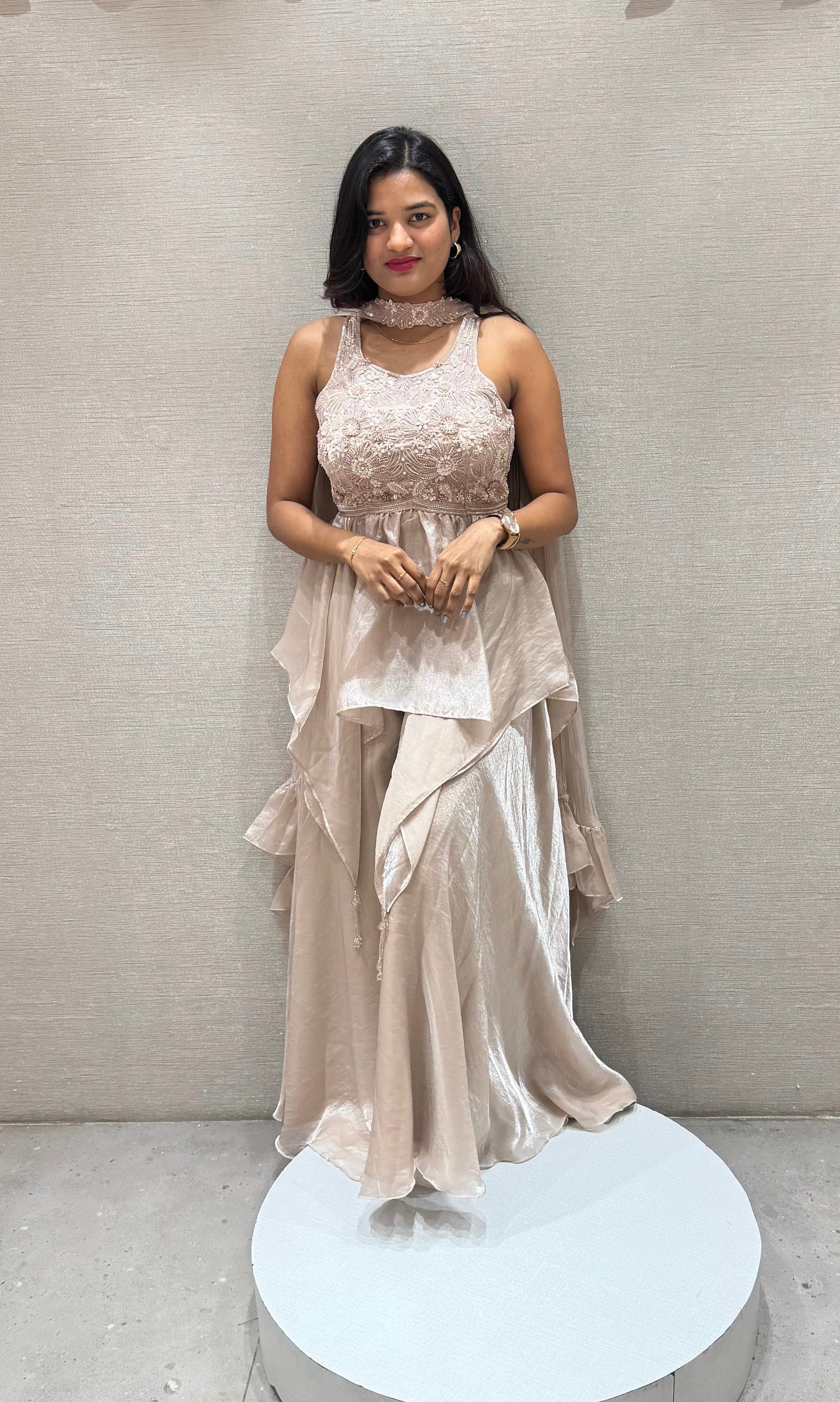 Moee EMBROIDERED PEPLUM PALAZOO