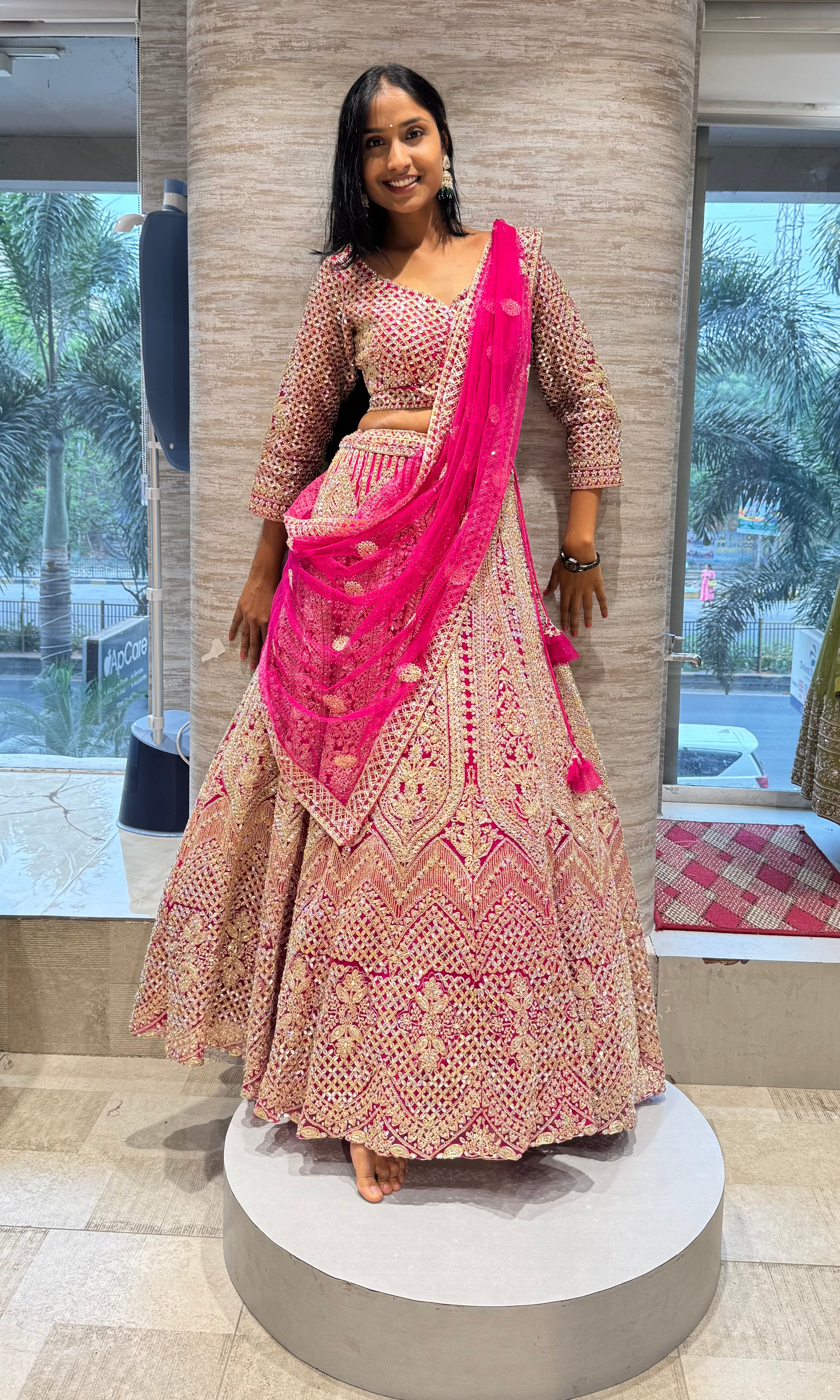 PINK INTRICATE EMBROIDERED LEHENGA