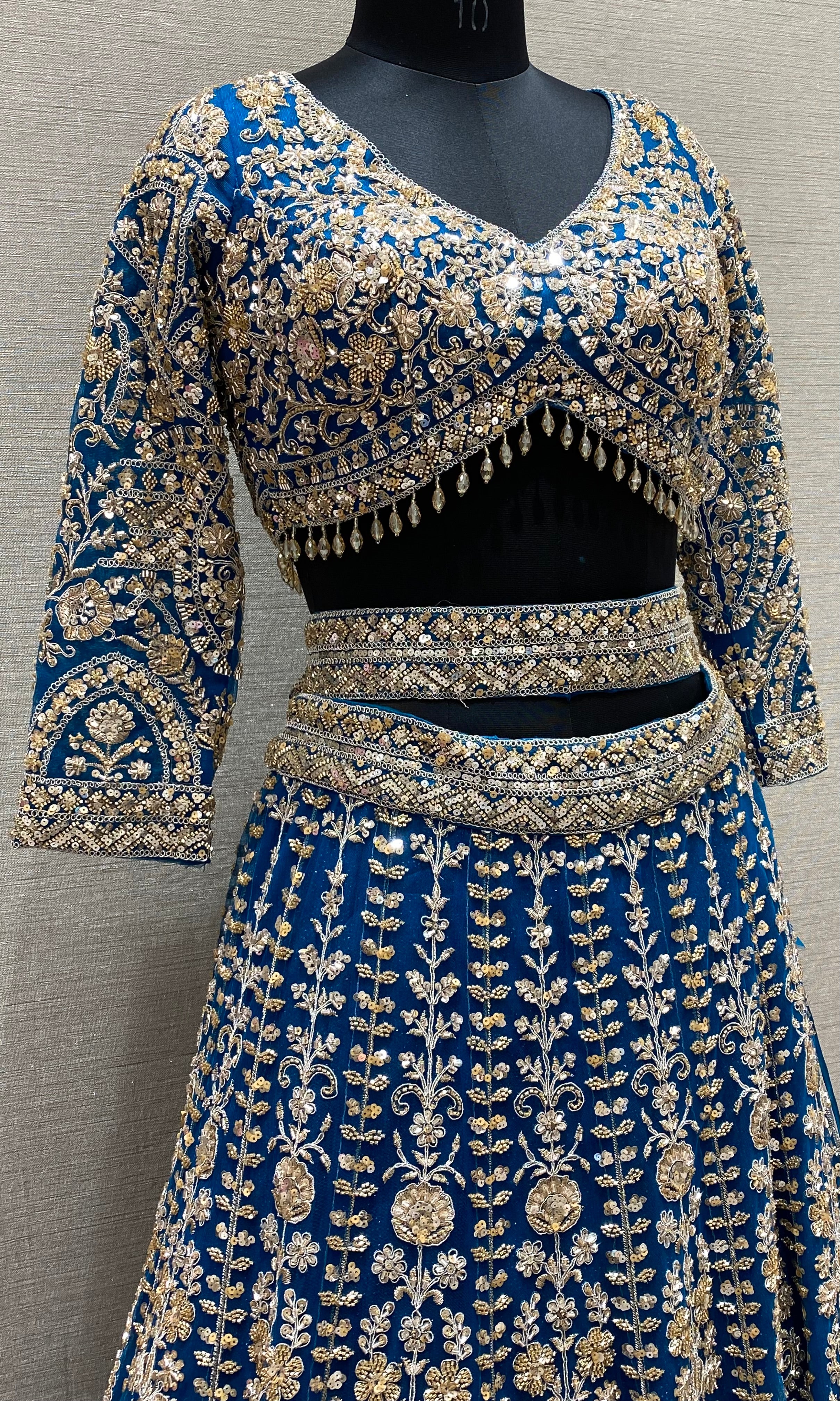 Prussian Blue lehenga