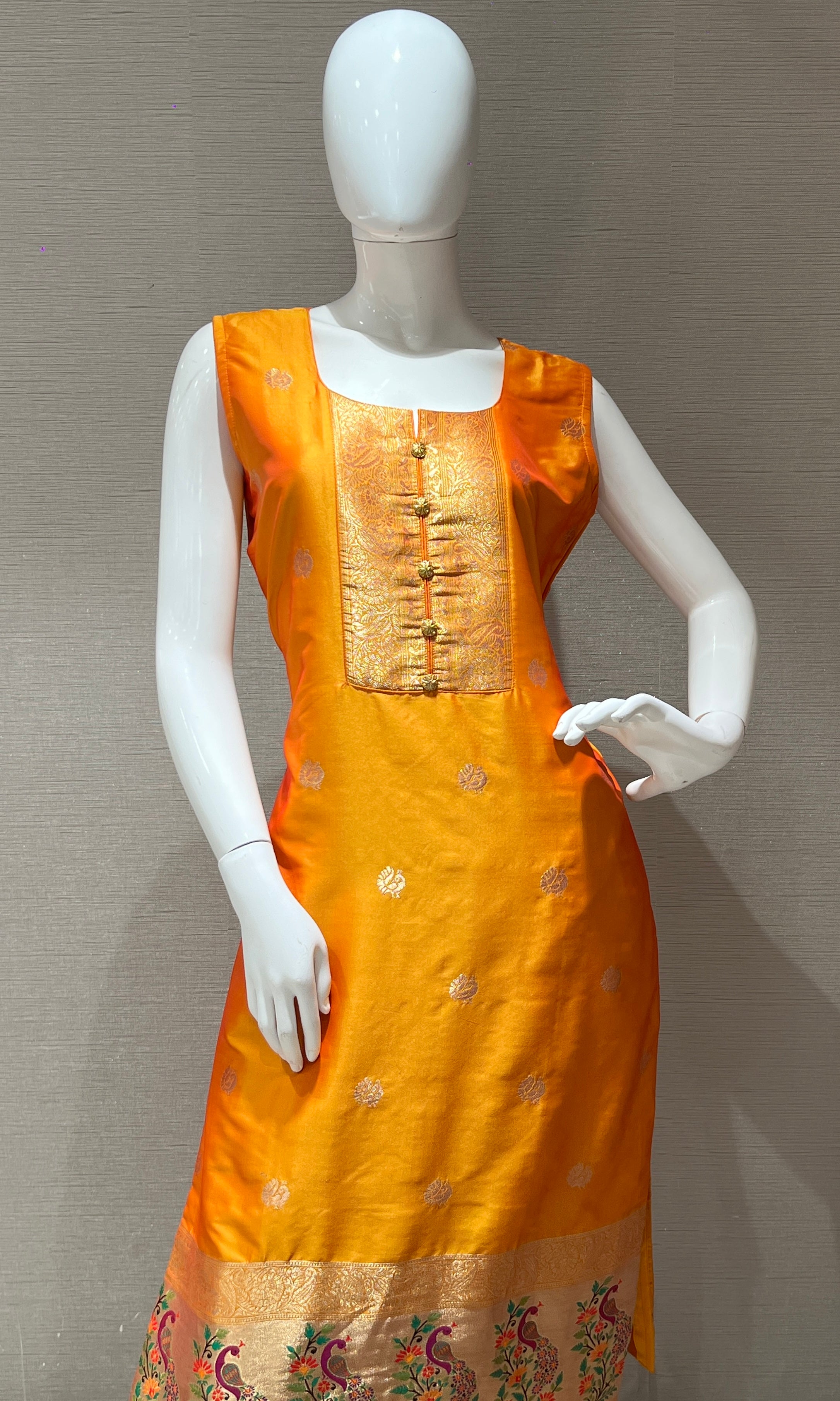 Saffron Glory Banarasi Kurta Set
