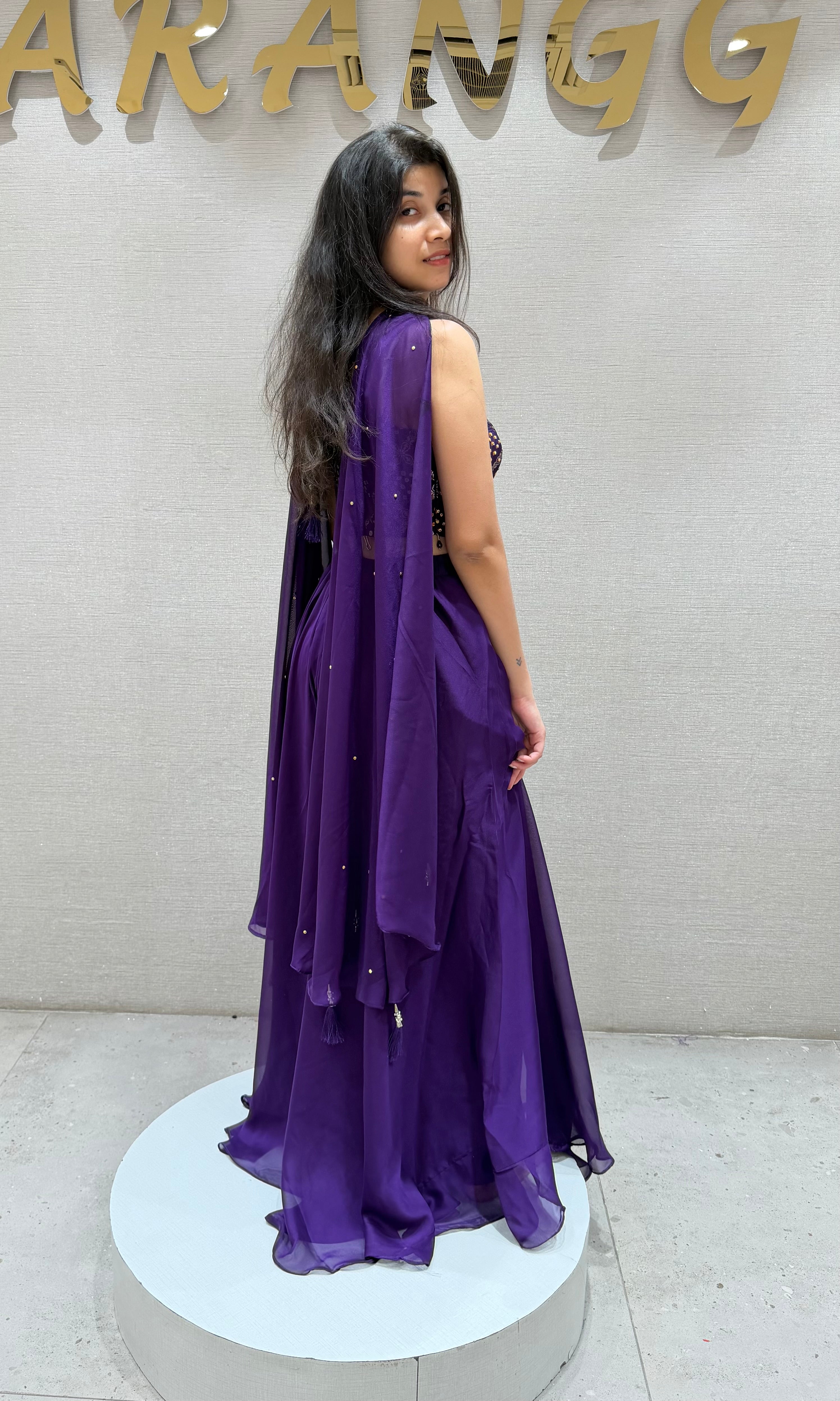 Purple EMBROIDERED PALAZZO SET