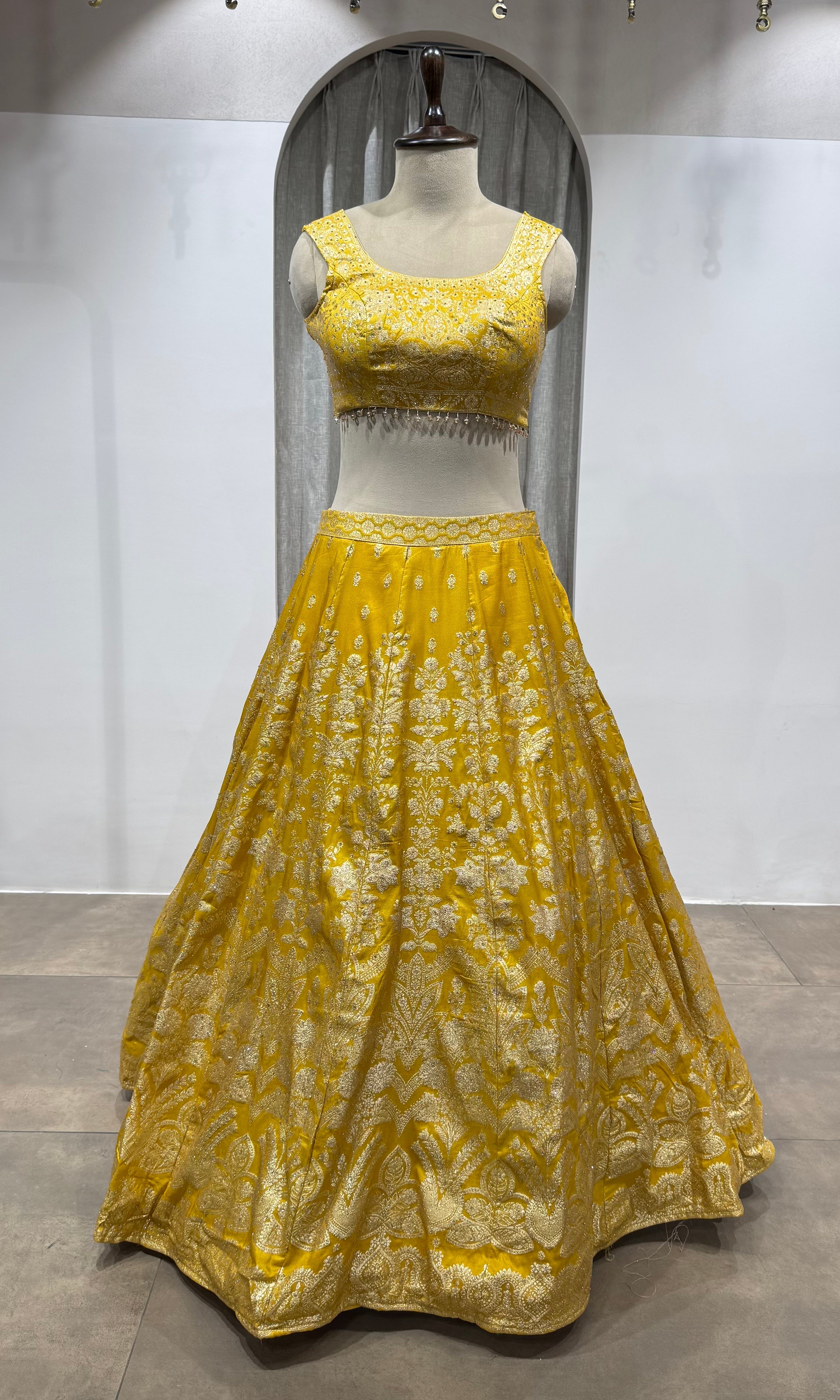 Yellow Party Wear Lehenga with Dupatta