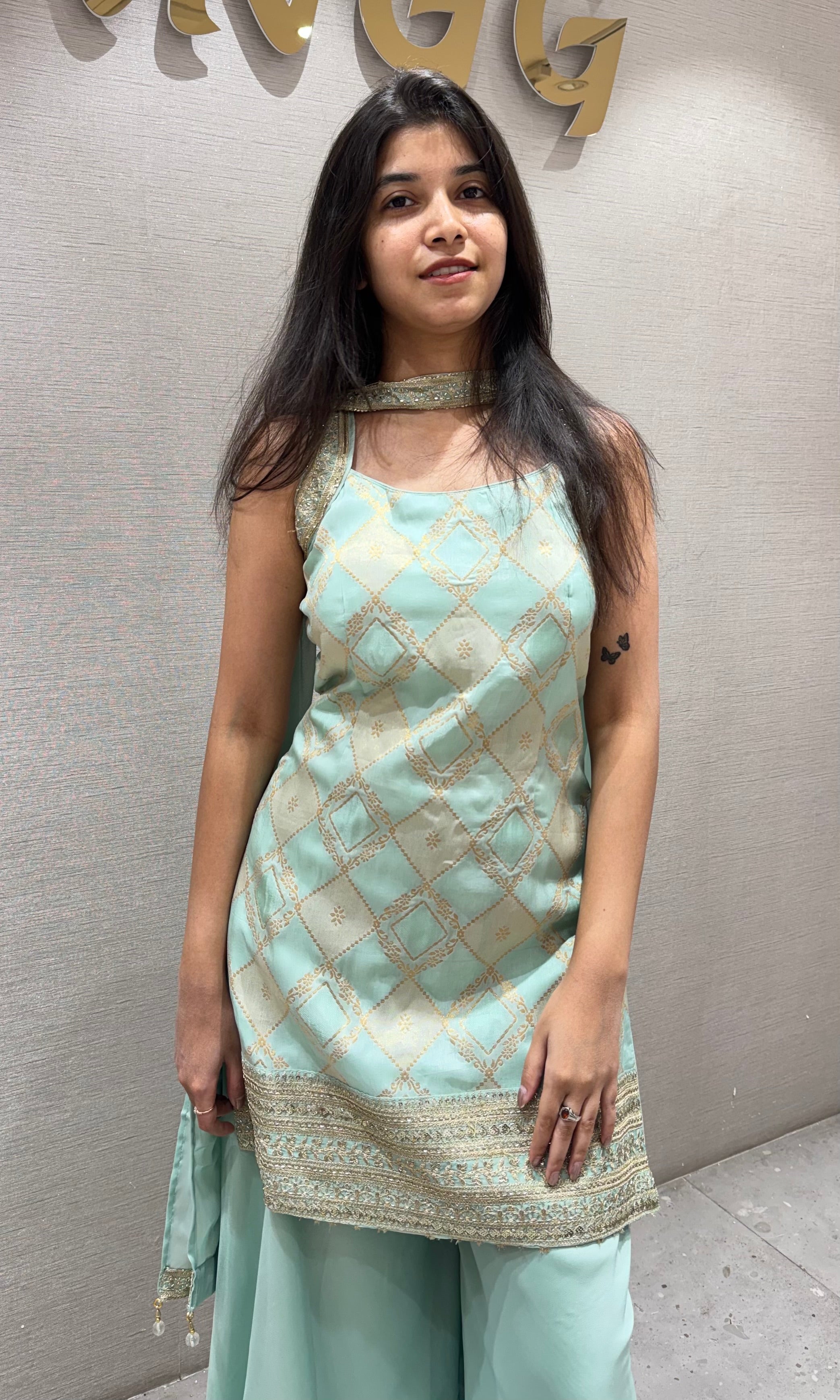 SEA Green Georgette Sharara Suit