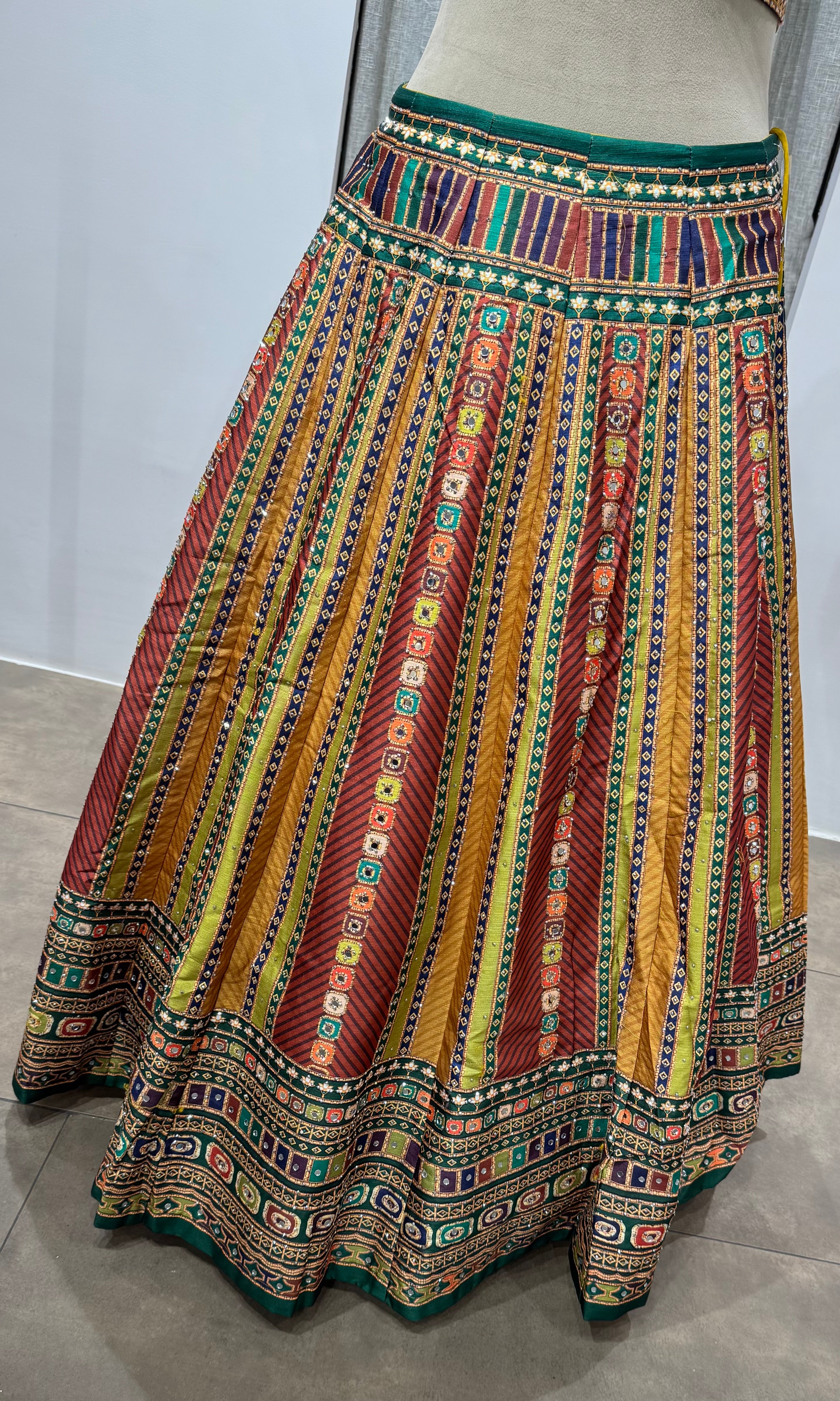 Yellow Multicolor Embroidered Lehenga Set