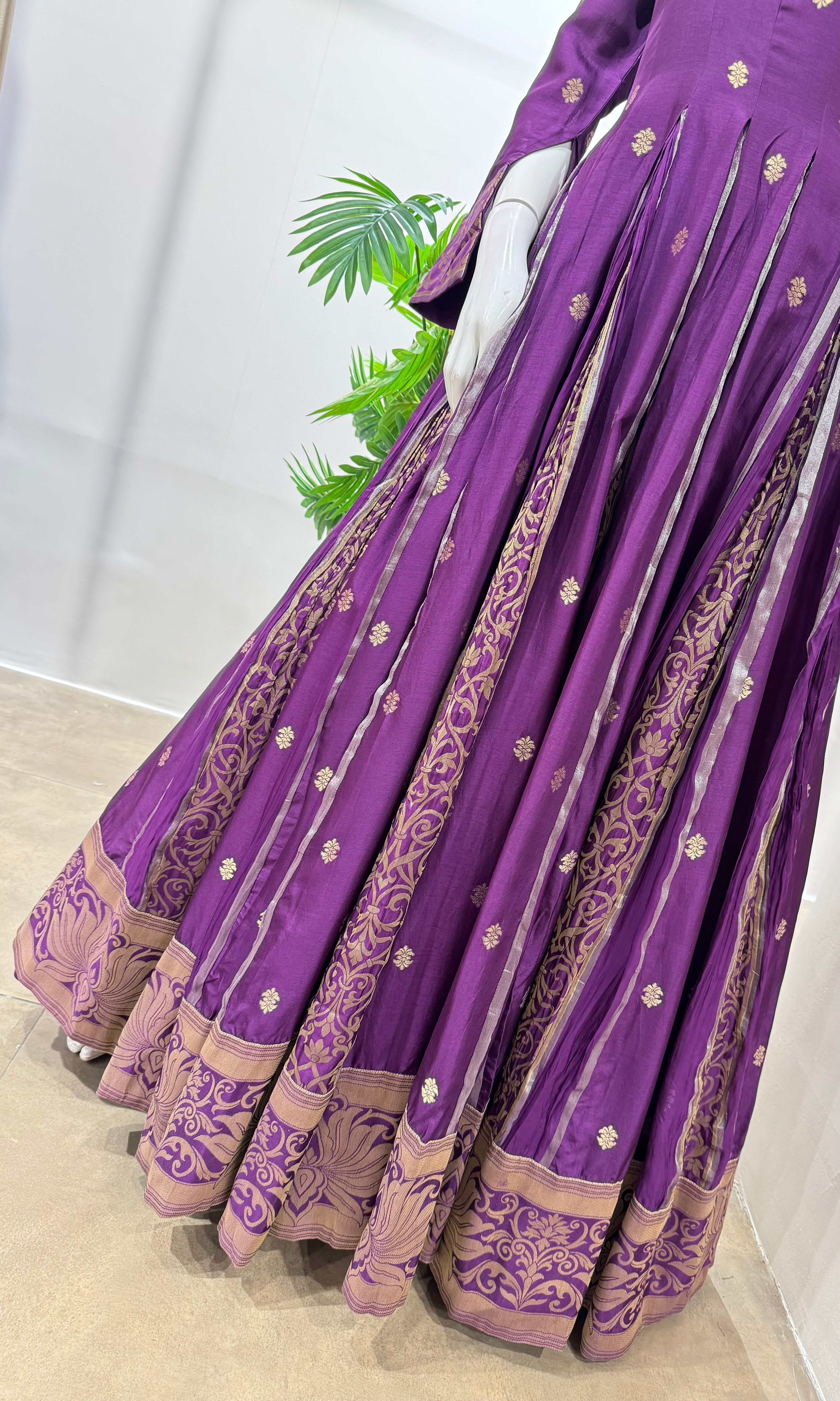 REGAL PURPLE GOLDEN EMBROIDERED ANARKALI