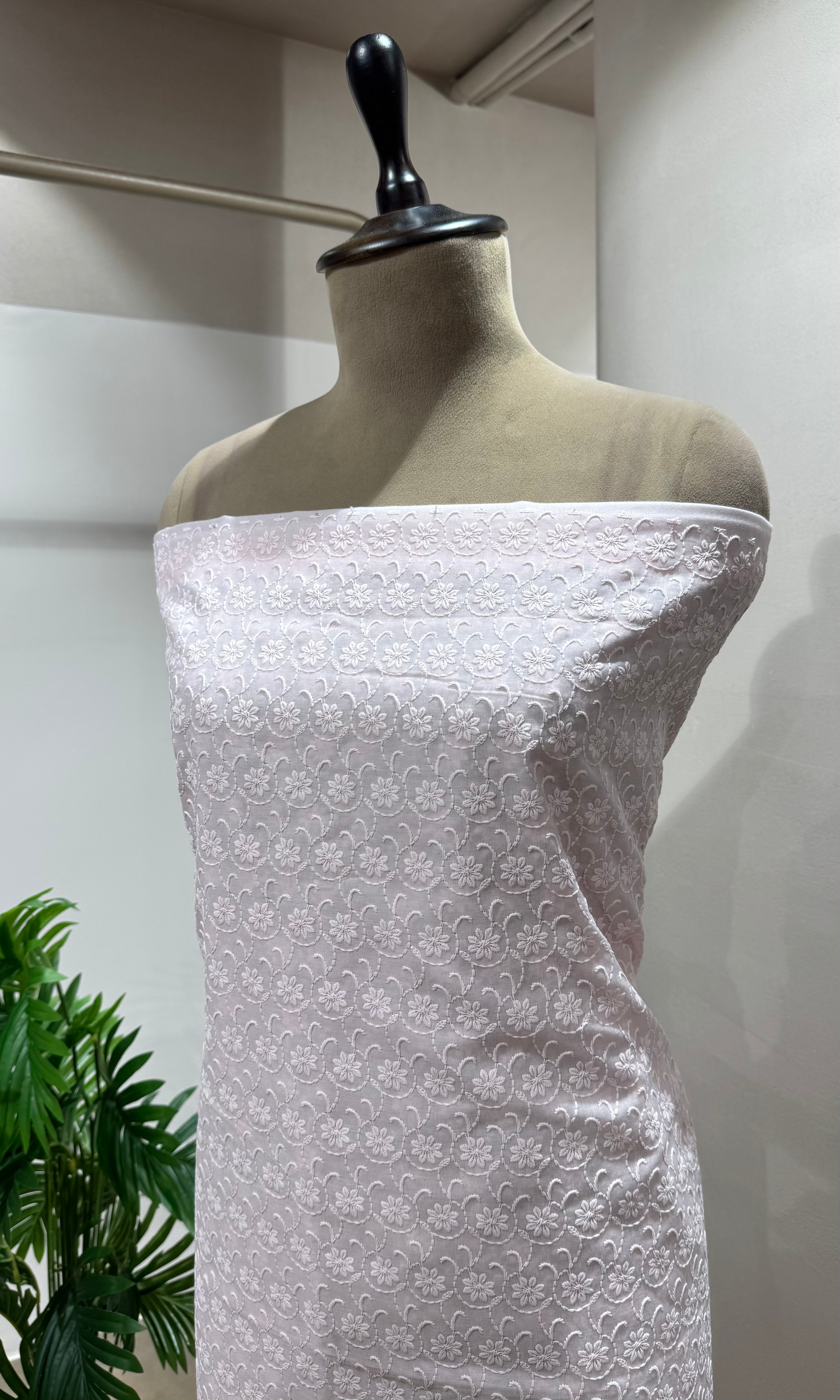PINK CHIKANKARI DRESS MATERIAL