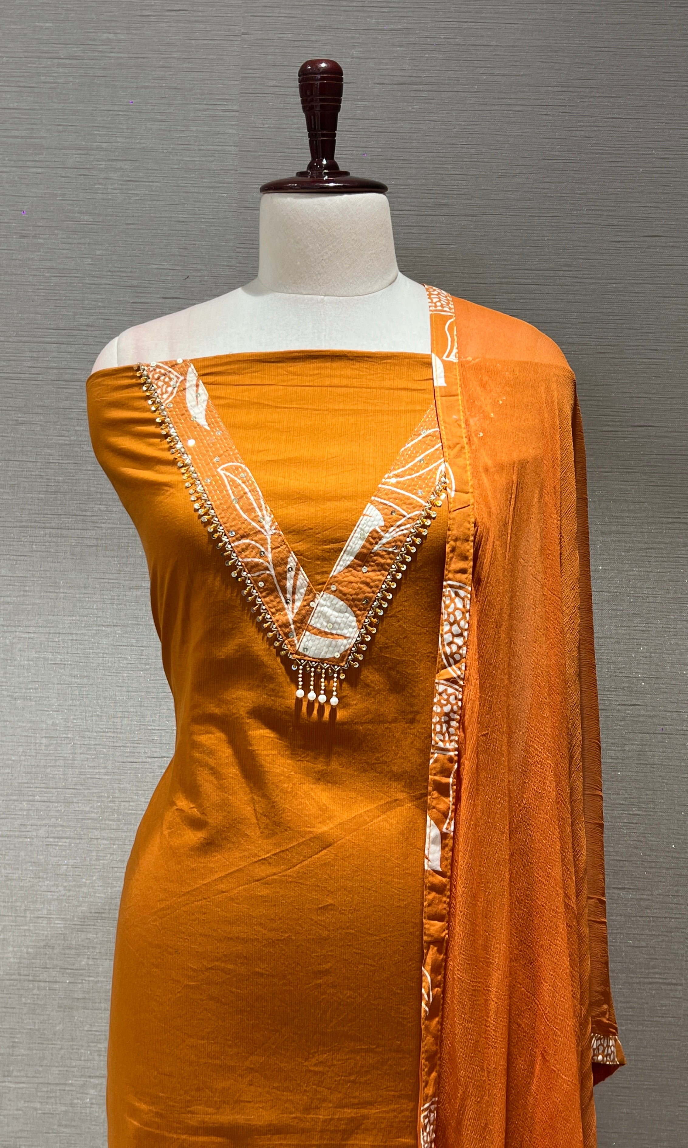 ORANGE dress material