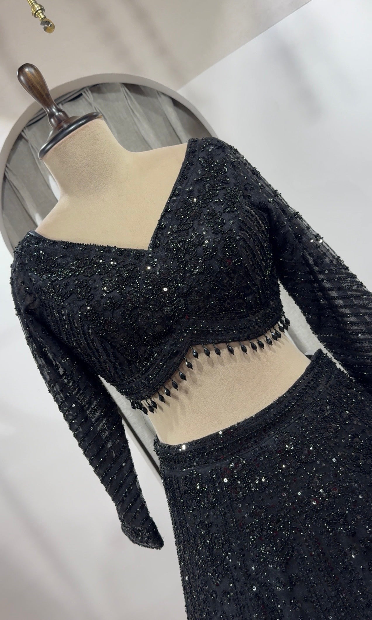Regalia Black CLASSIC CRYSTAL WORK LEHENGA