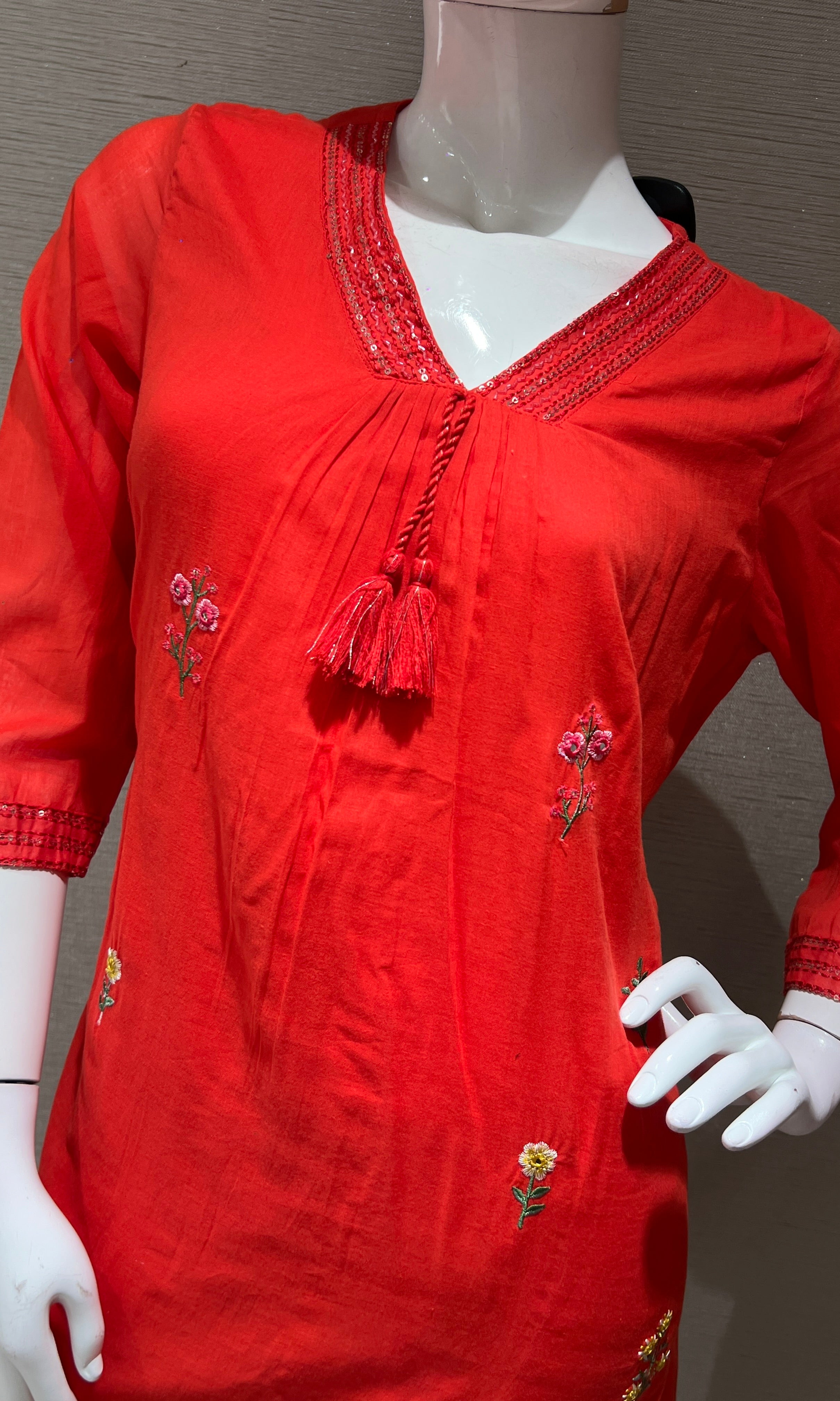 Red kurta set WITH DUPATTA