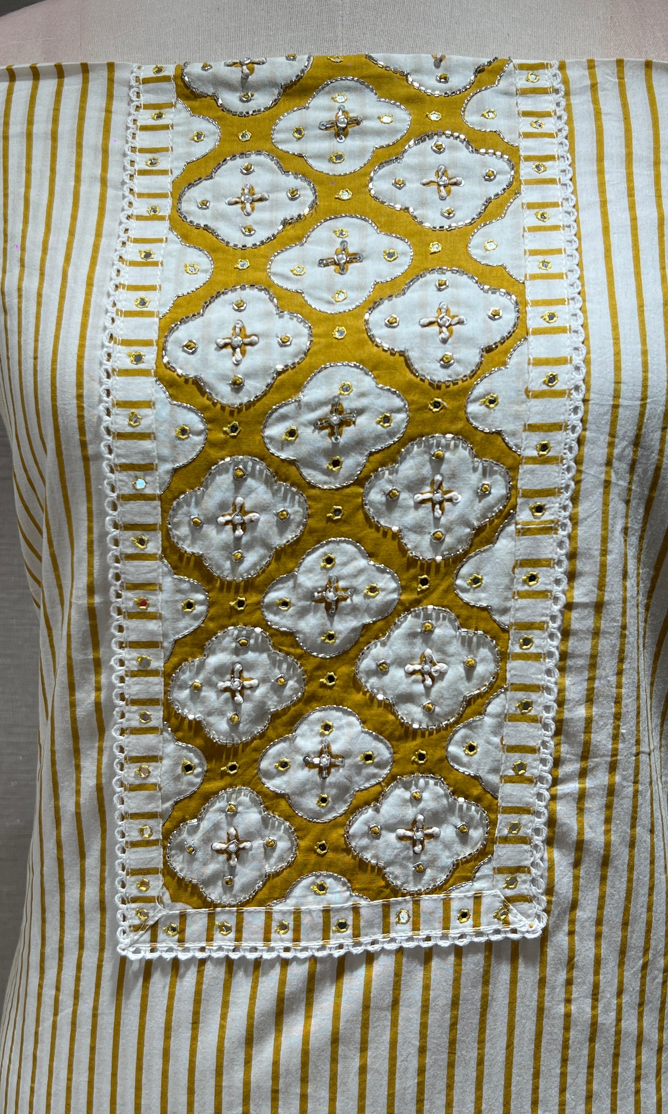 Mustard yellow dress material