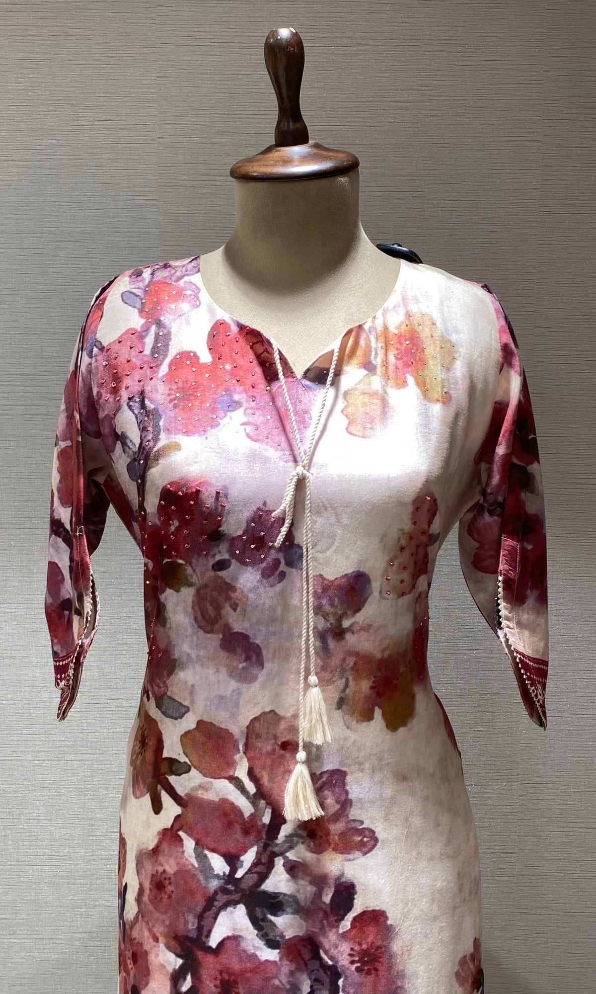 Peach Floral Printed Kurti top
