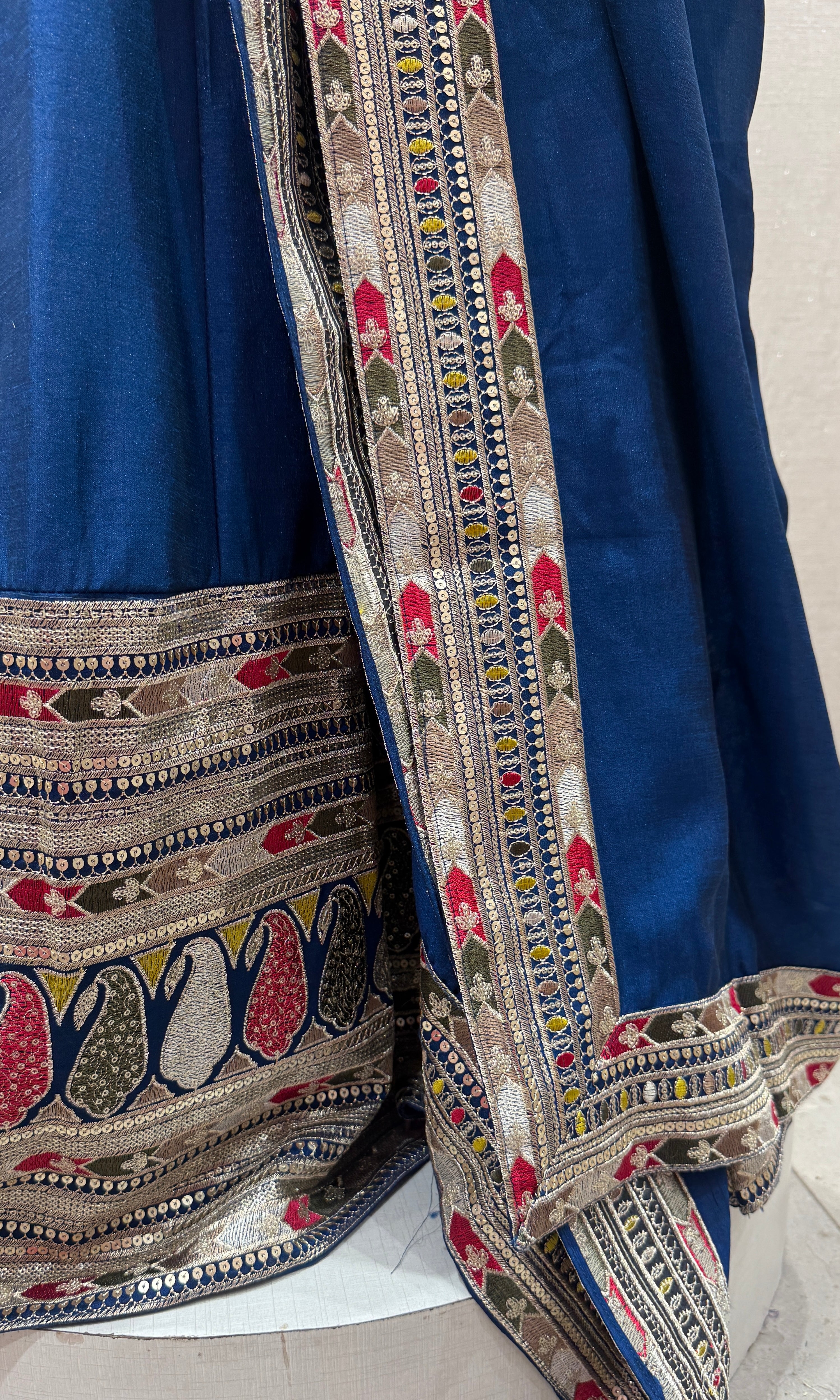 Navy blue Intricately Embroidered LEHENGA