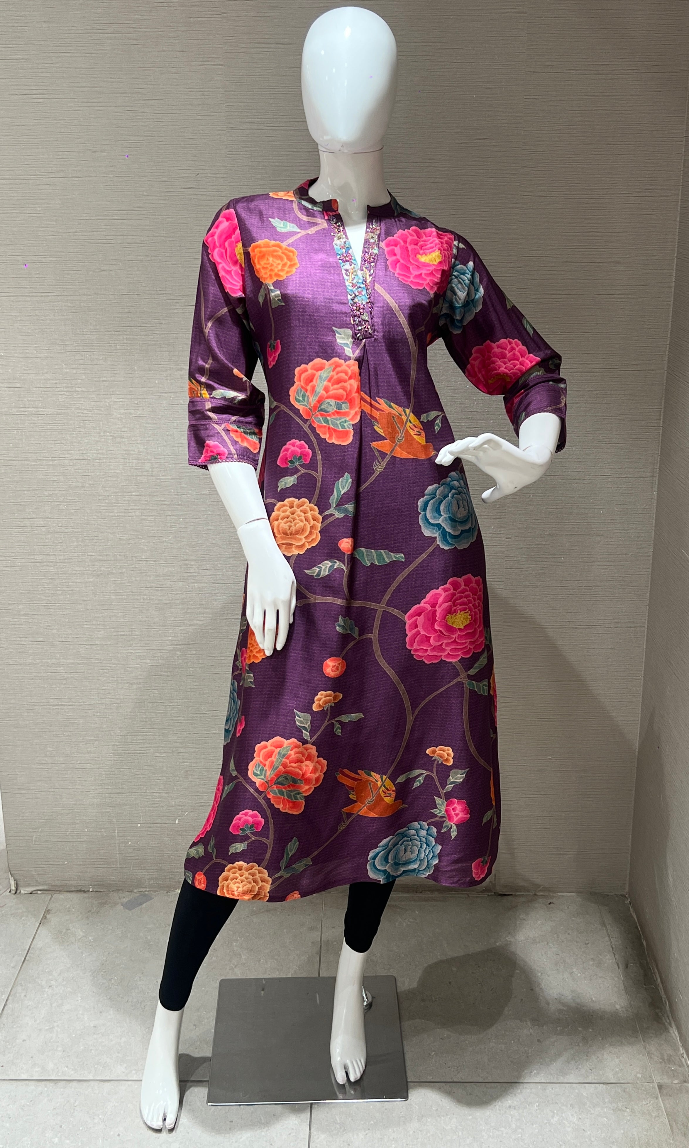 Purple Floral Kurti top