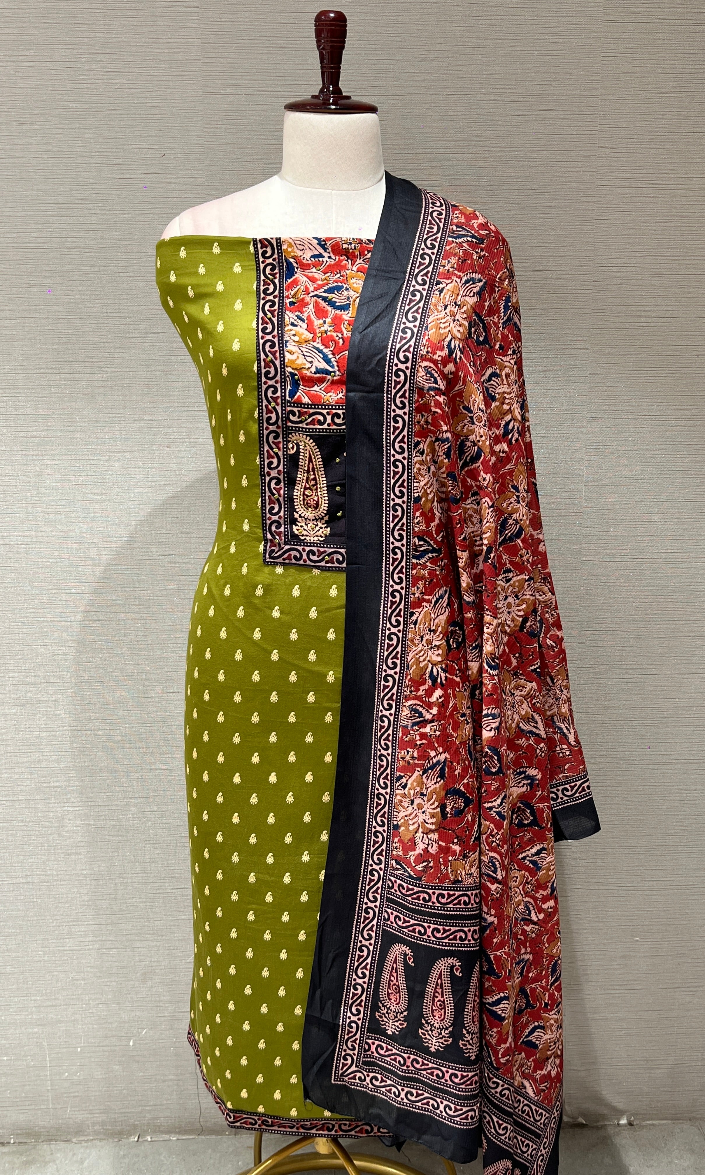 Green dress material