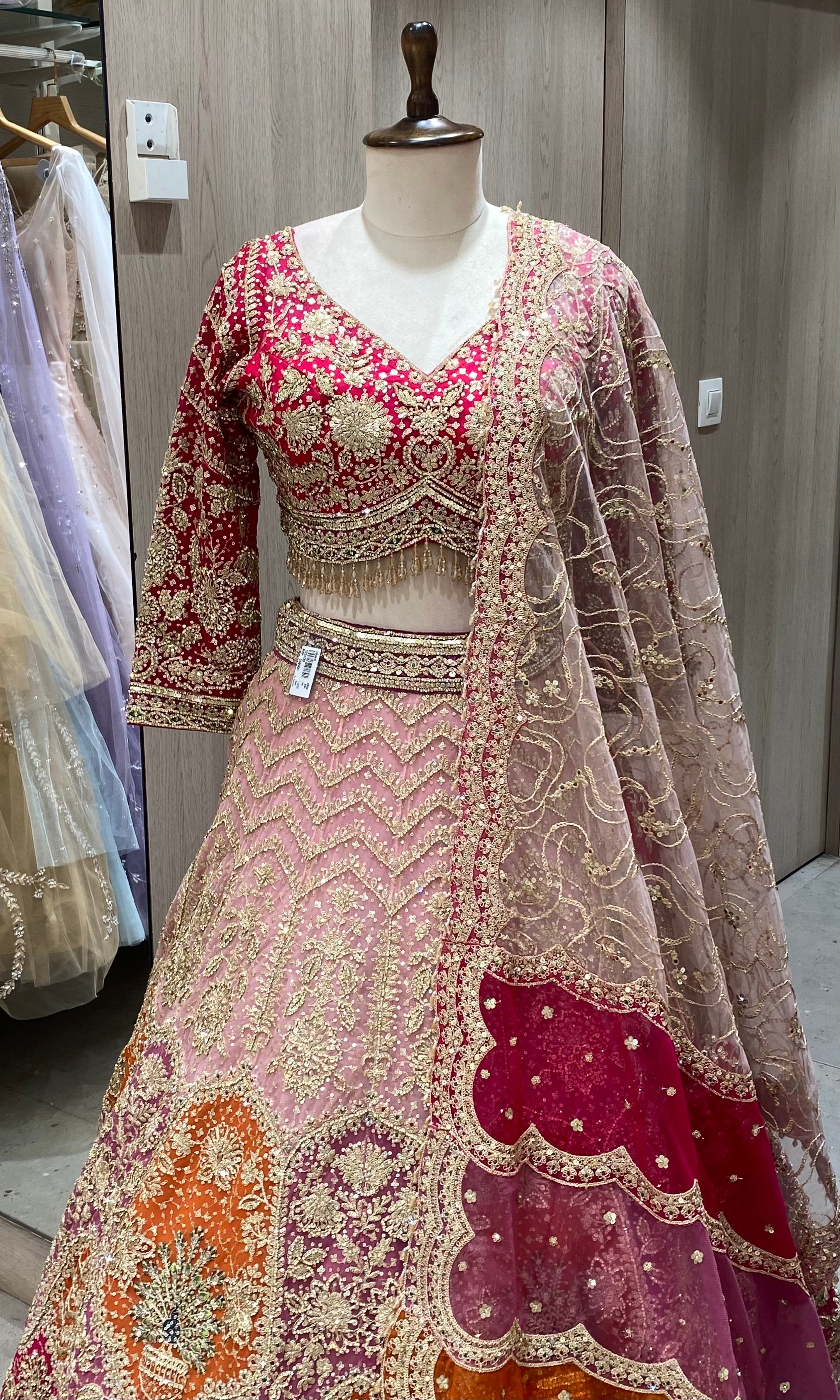 Pink Lehenga Zari and Zardozi Embroidery