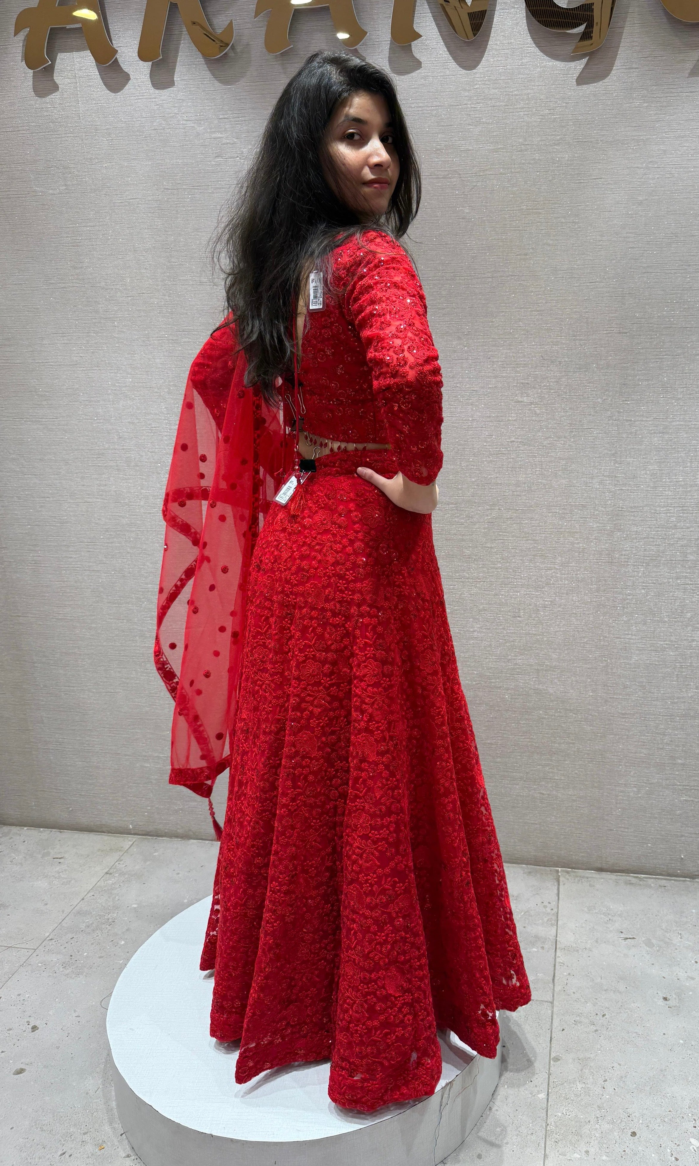 Ruby RED Sequins Lehenga