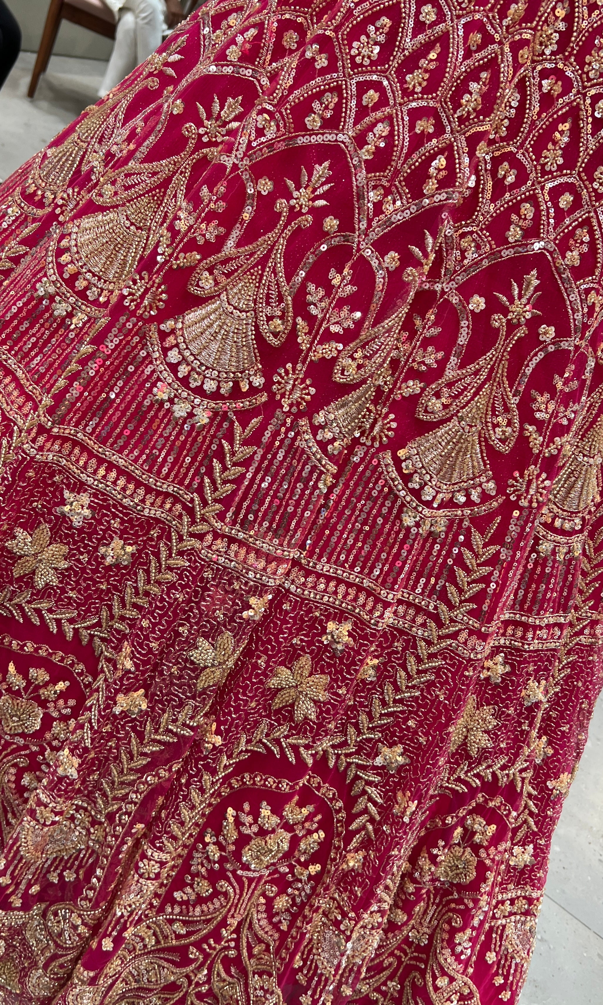 Pink GOLDEN EMBROIDERED LEHENGA