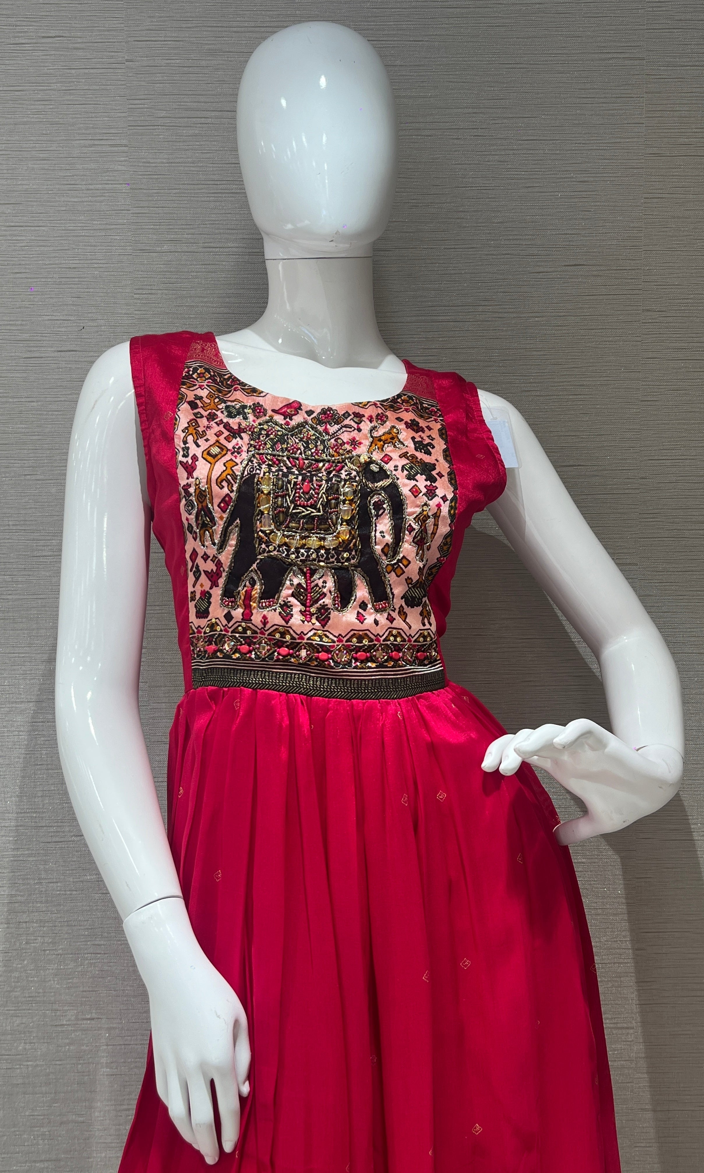 Rani pink ELEPHANT ETHNIC KURTI TOP