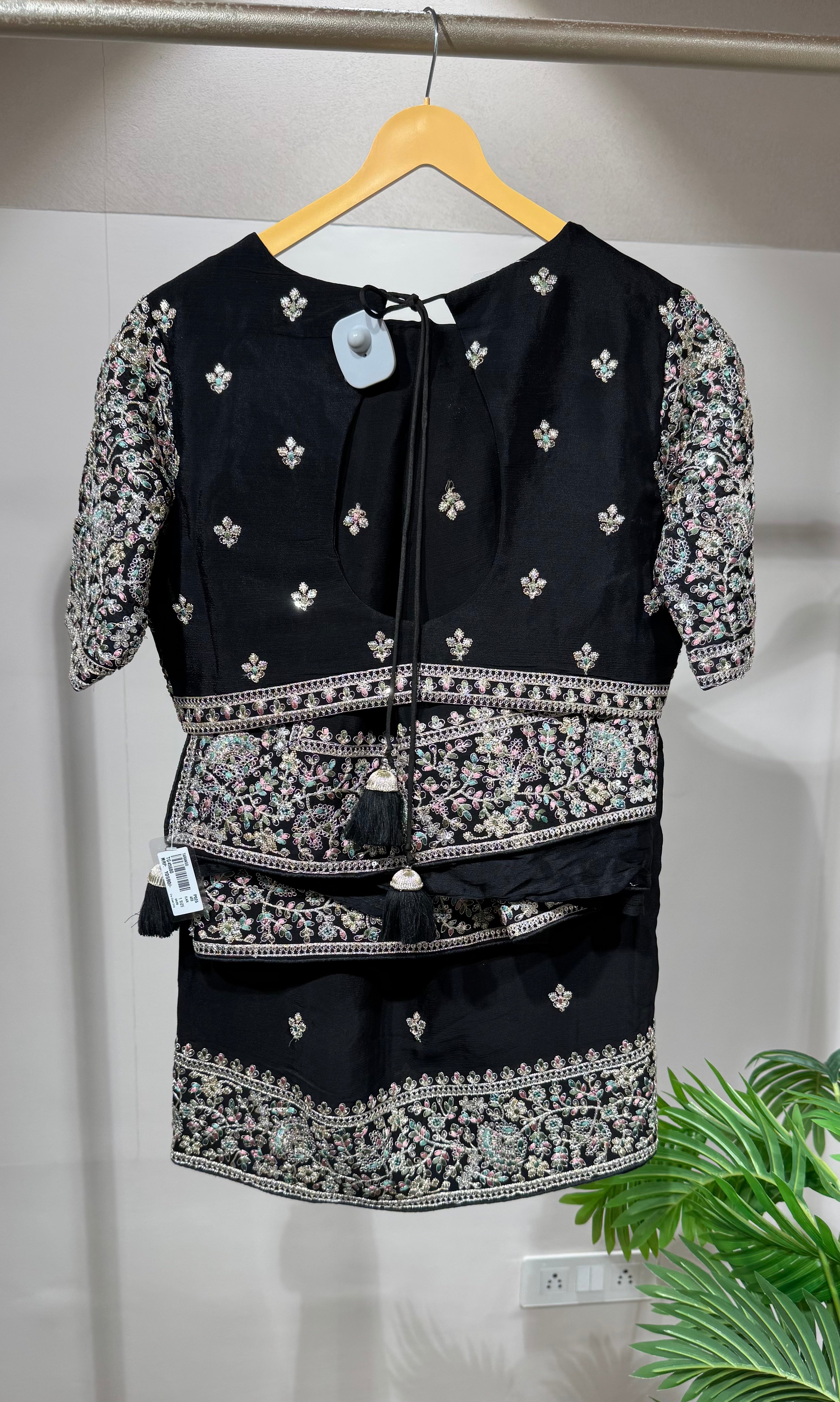 black designer saree with blouse