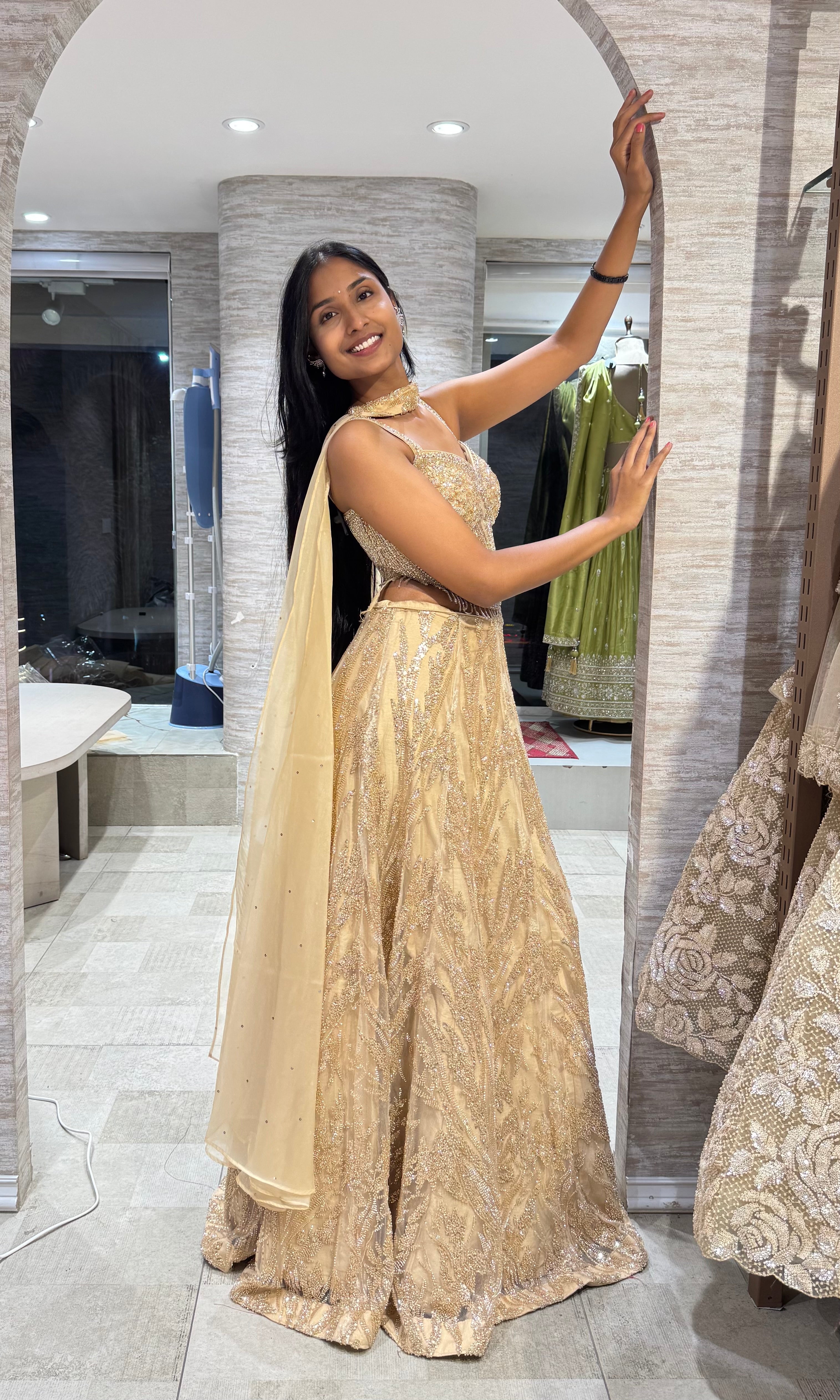 BEAGH LEHENGA WITH EMBELLISHED CORSET BLOUSE