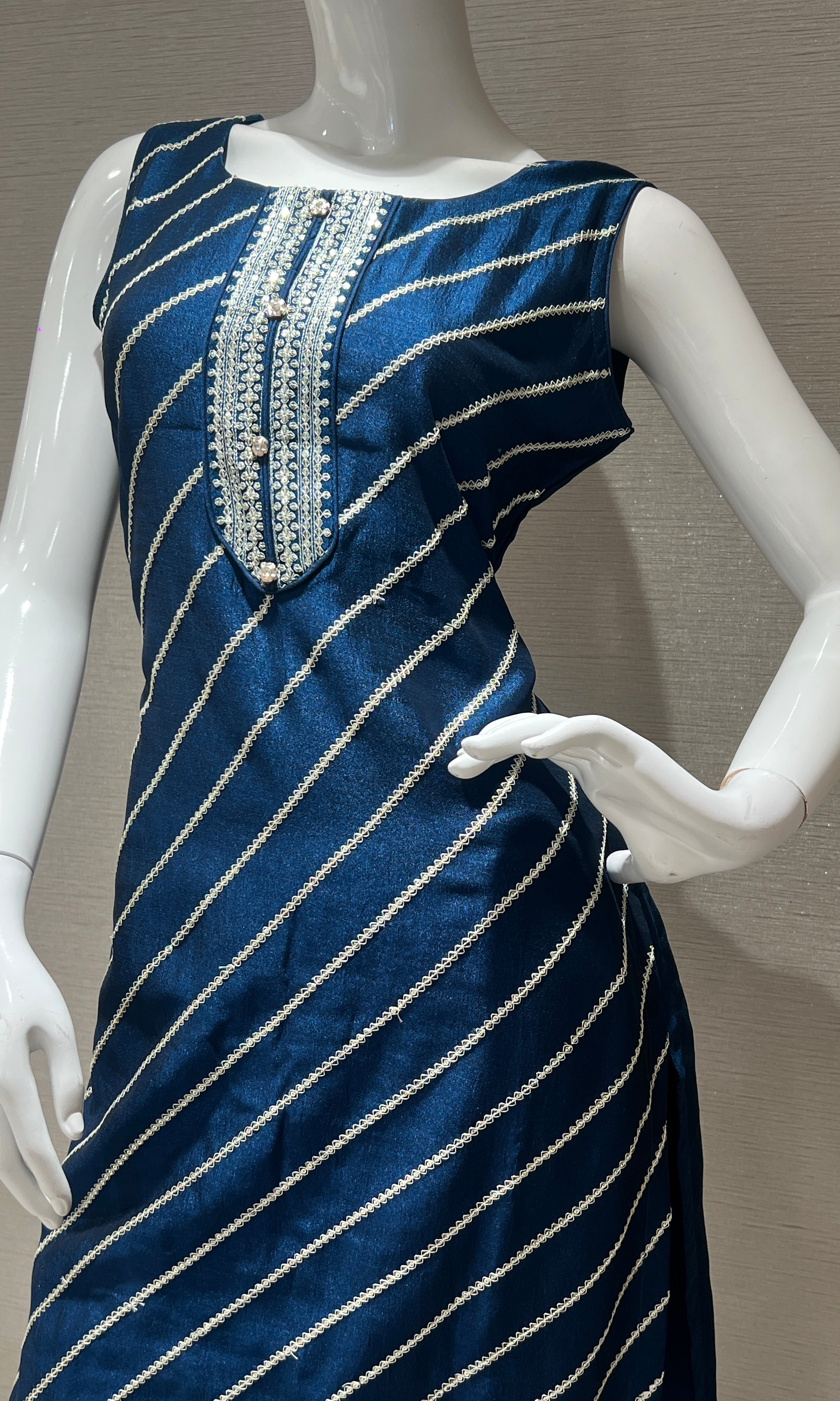 blue ethnic kurta set with a dupatta