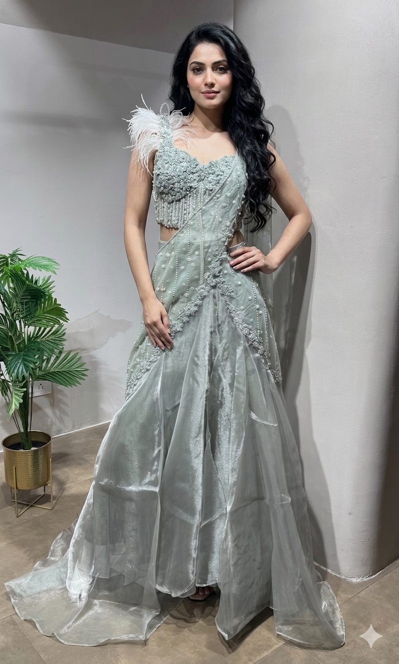 Grey & Silver Cinderella Lehenga suit