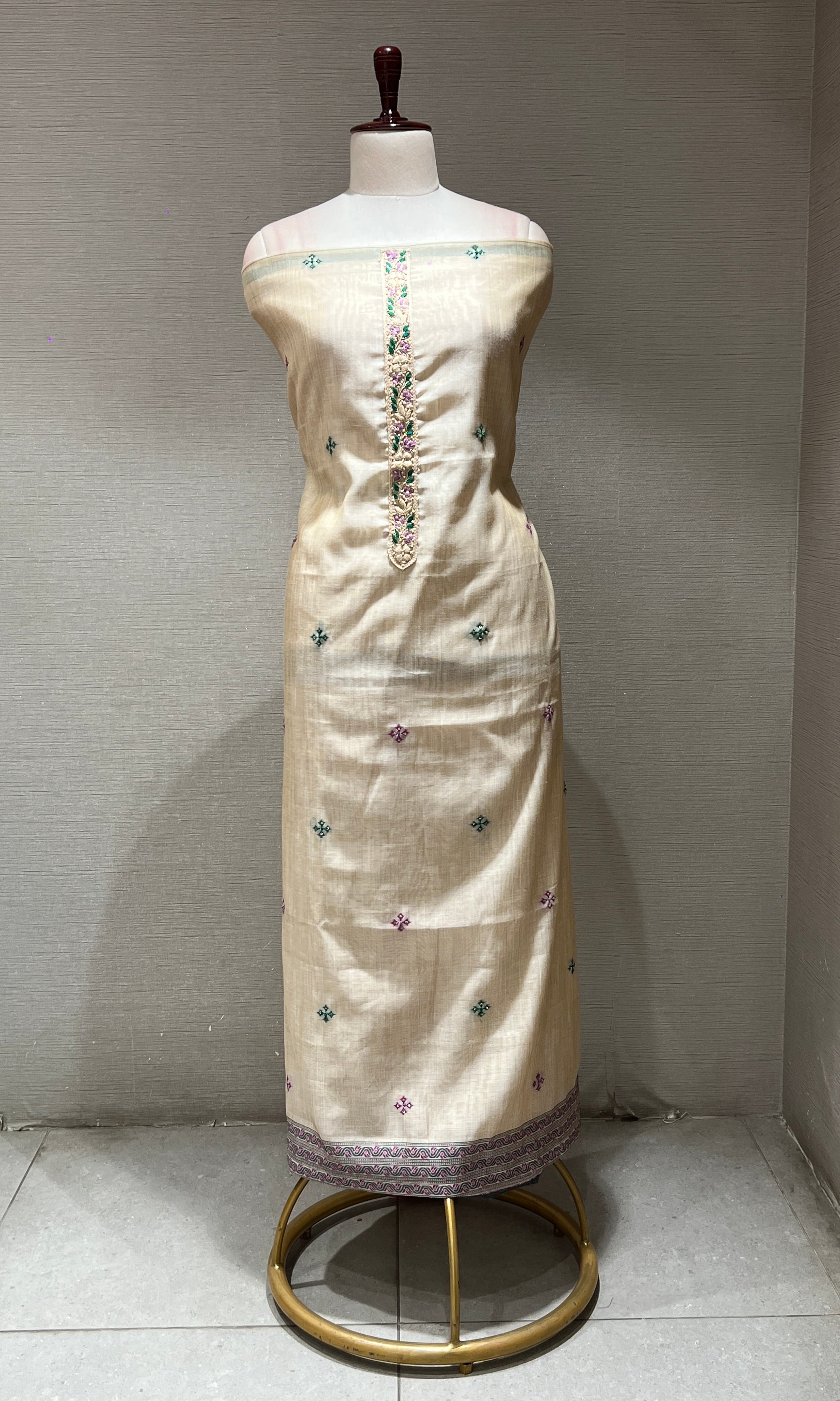 CREAM DRESS MATERIAL