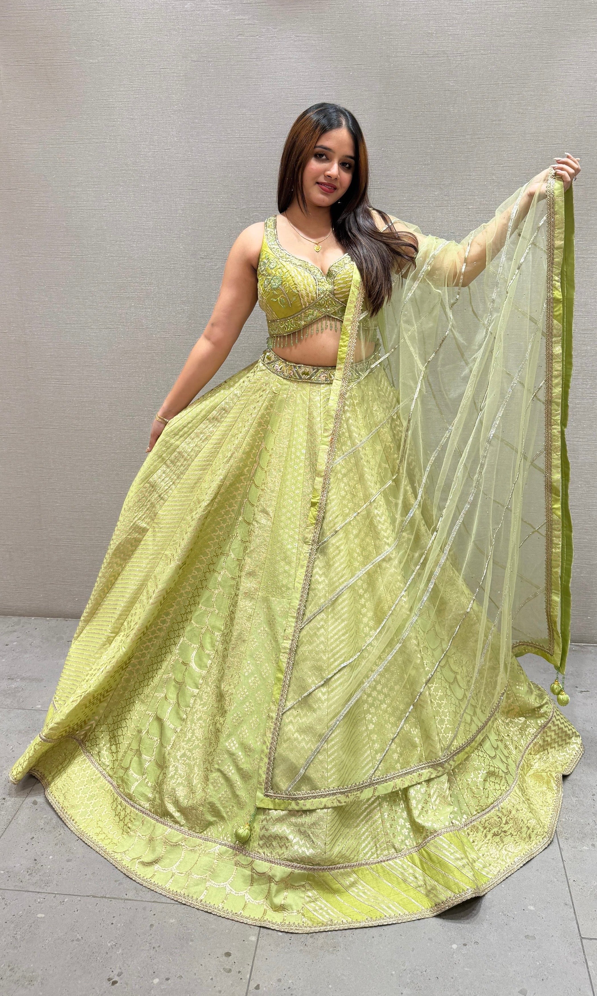 Pista Green Lehenga