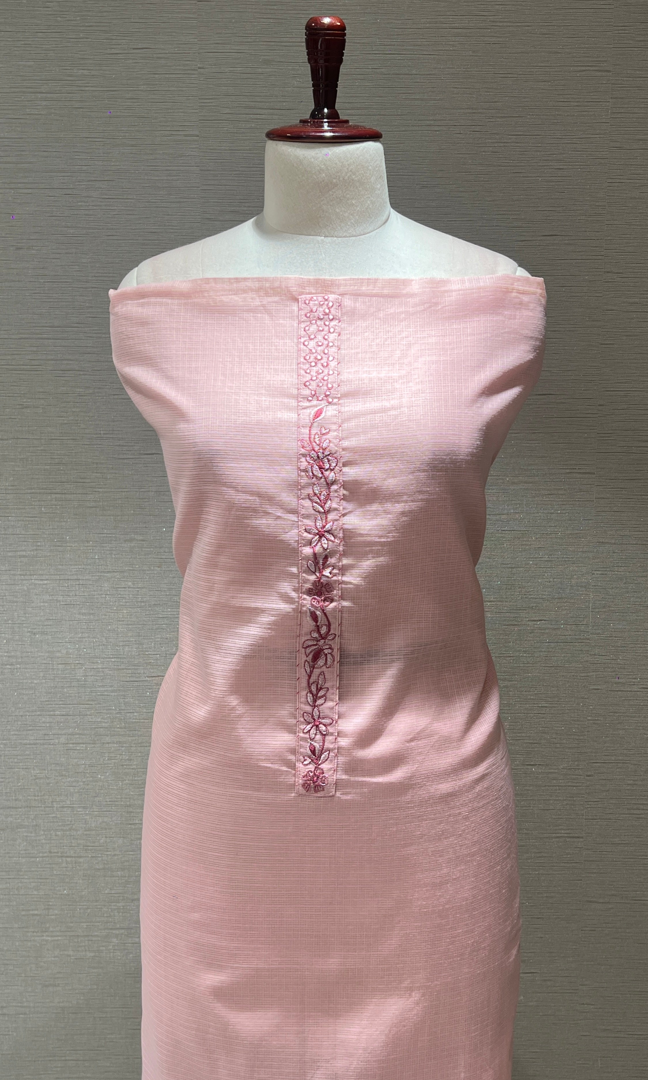 Elegant baby Pink Embroidered dress material