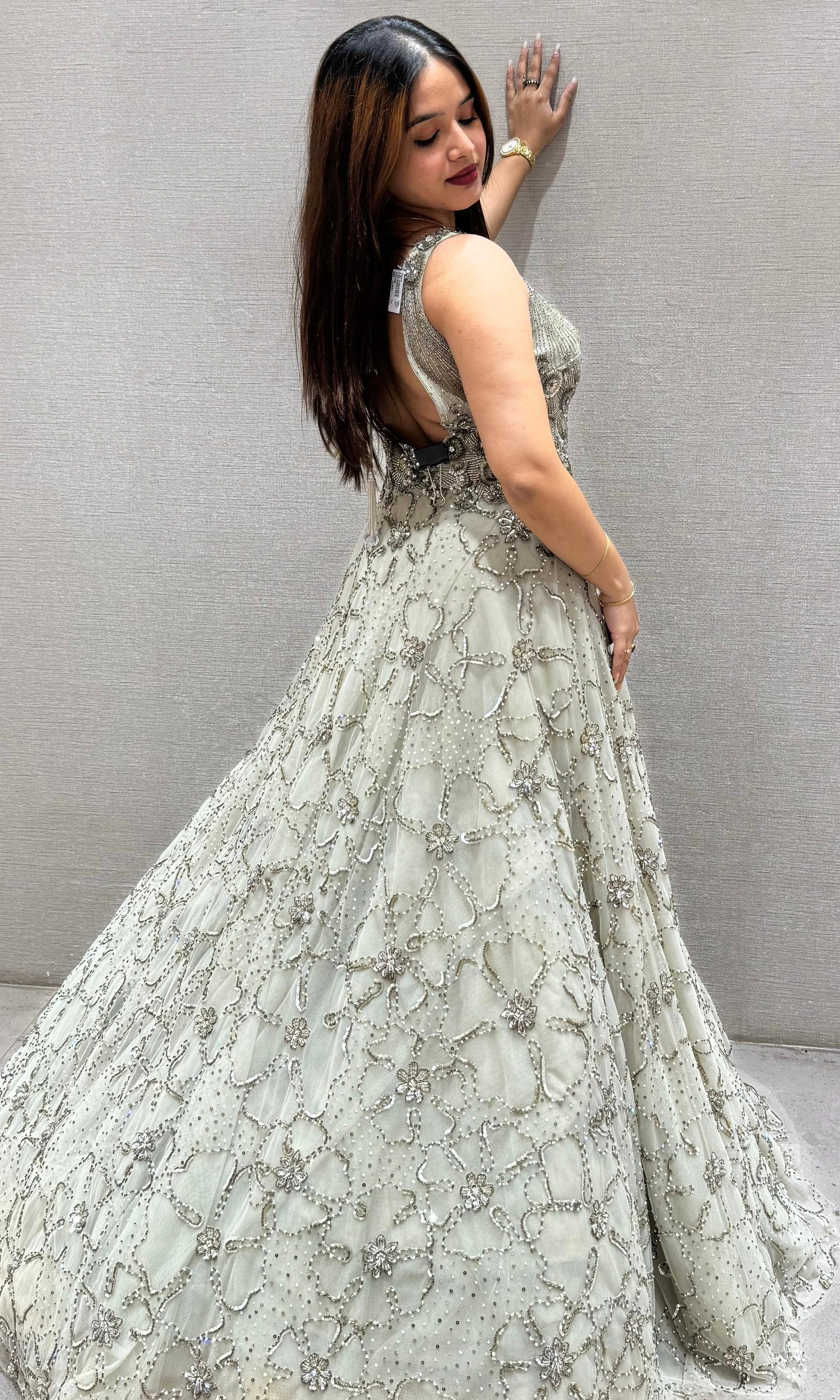 Light green long dress