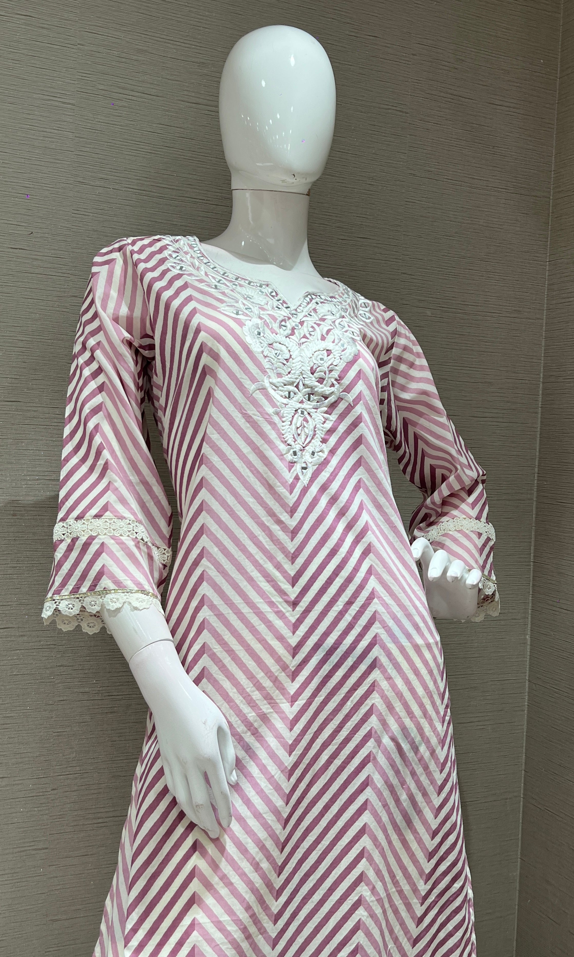 Light purple LEHARIYA ZIG ZAG kurta set