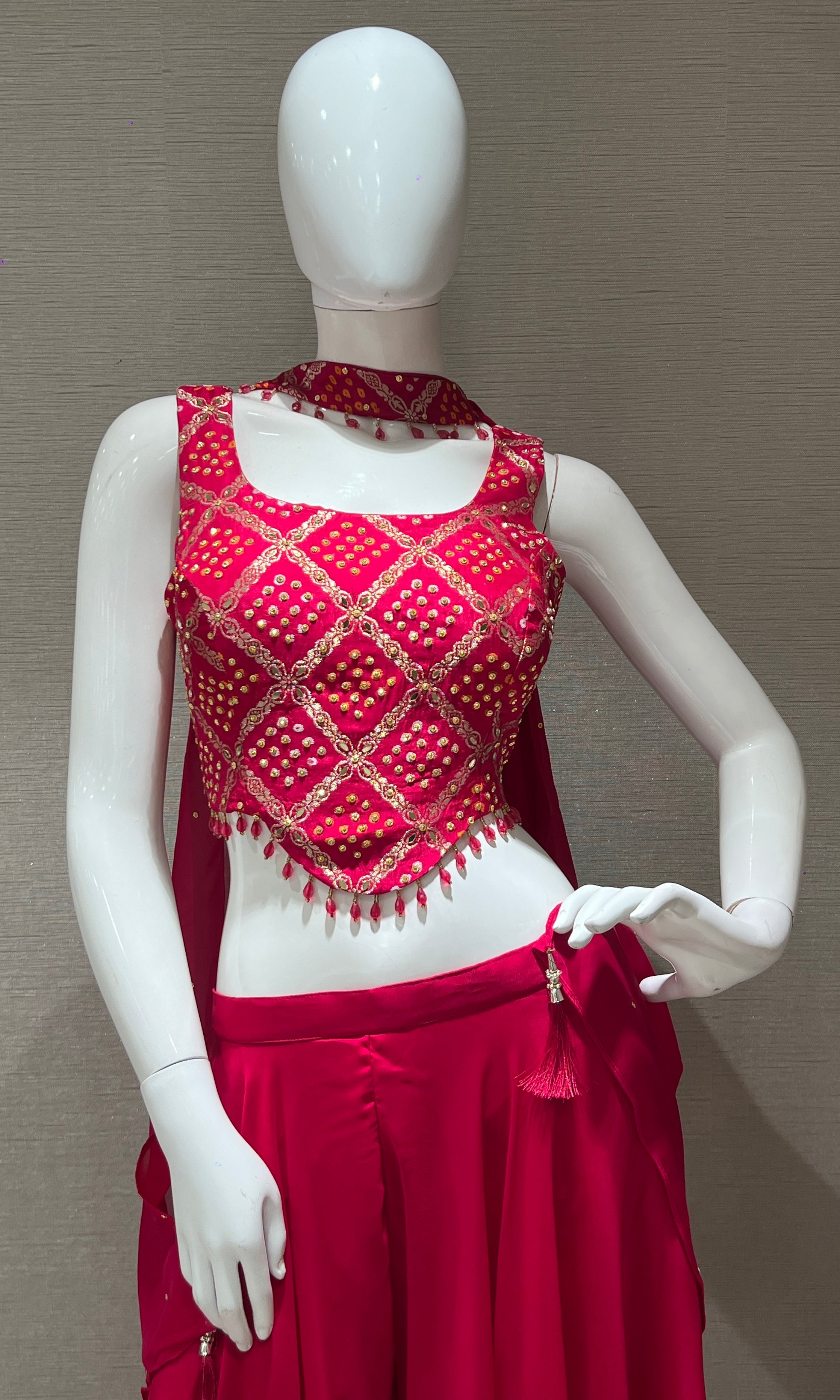 Rani pink palazzo with corset blouse