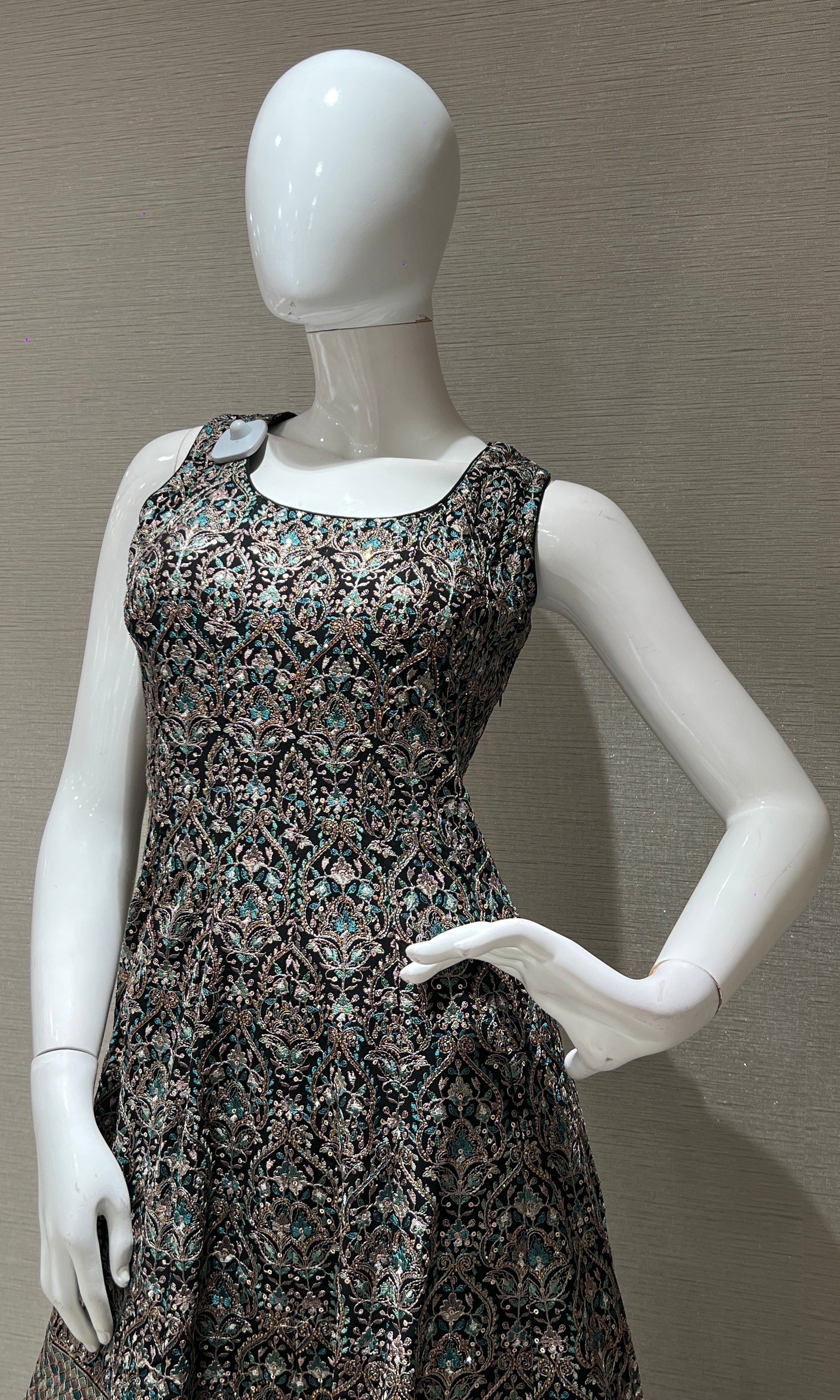 Black sharara with gold embroidery peplum BLOUSE