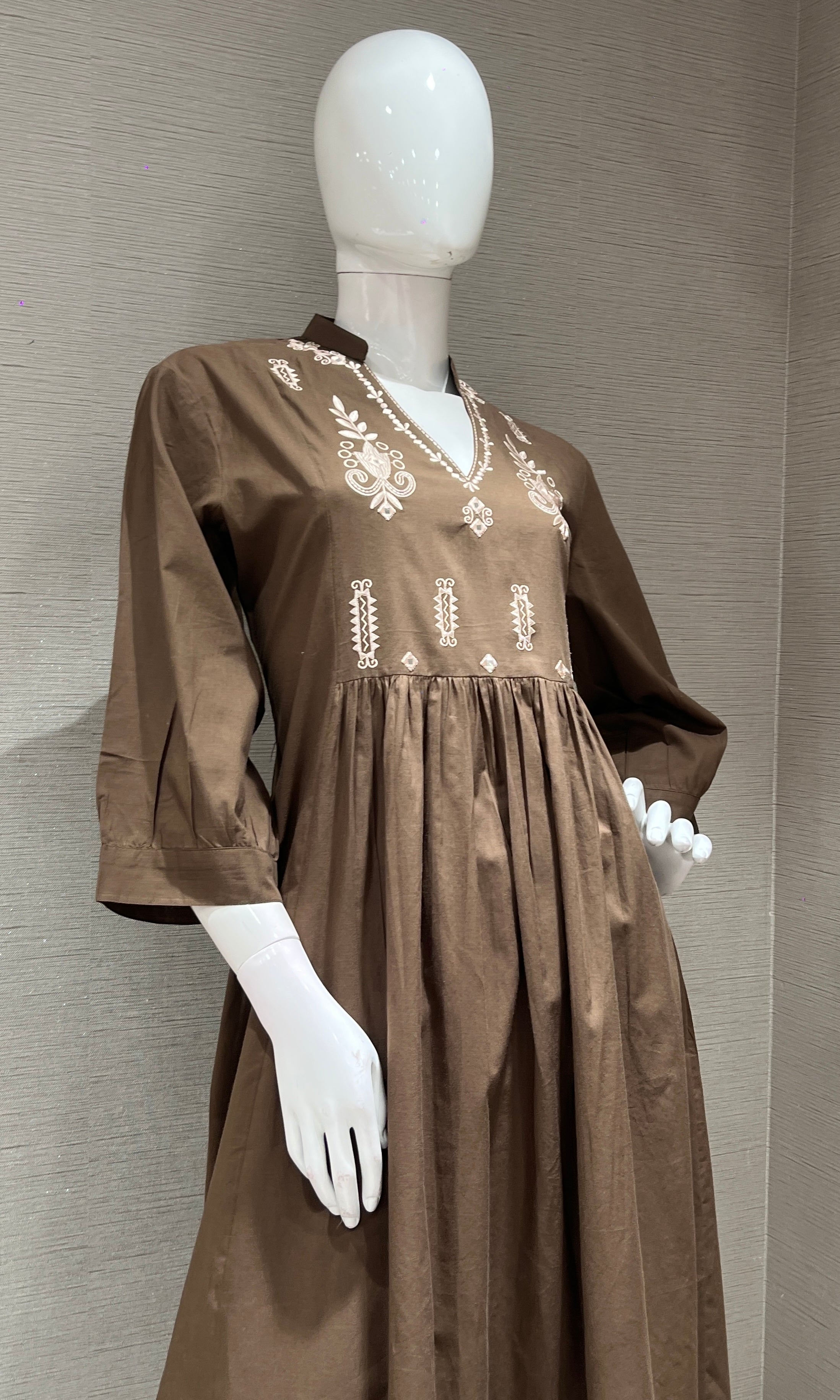 Light brown CHANDERI kurta set