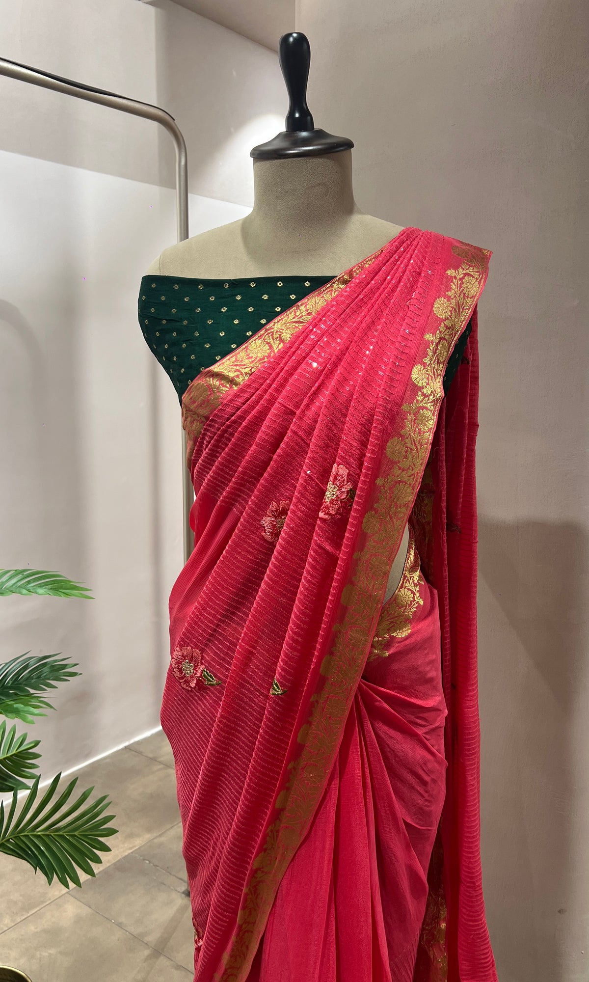 Pink FLORAL FANCY saree