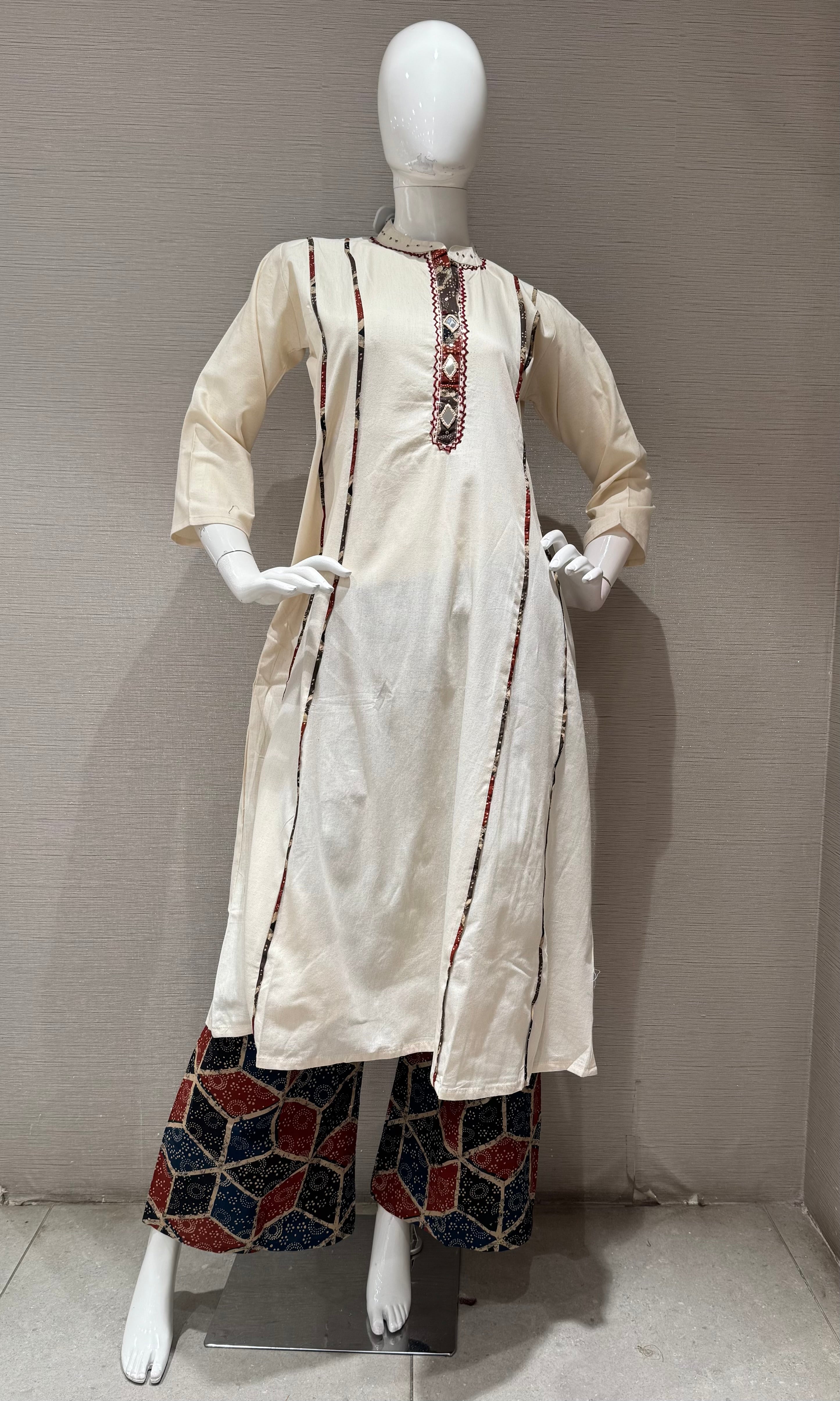 White Red and Black Embroidery A line set