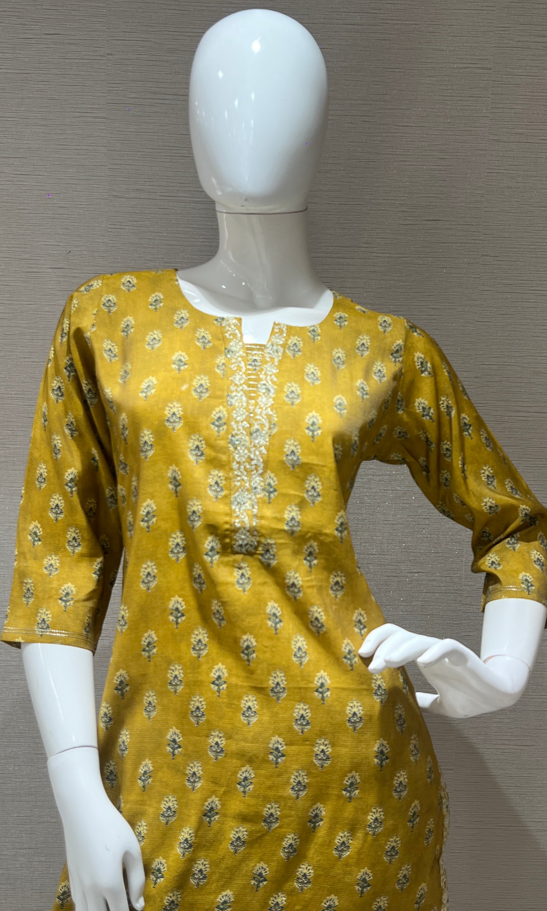 Mehandi green embroidered kurta set