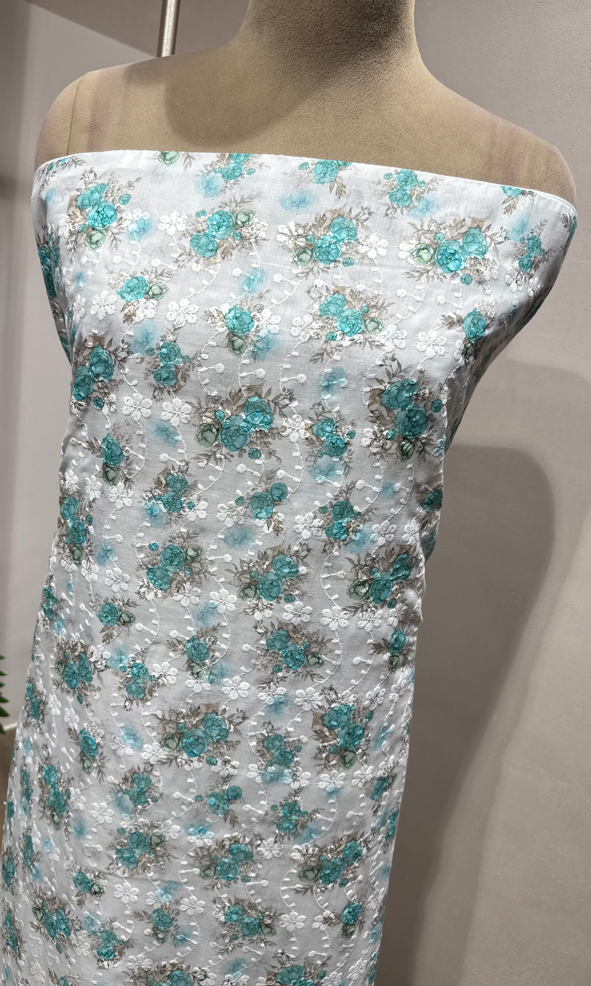 BLUE Floral dress material