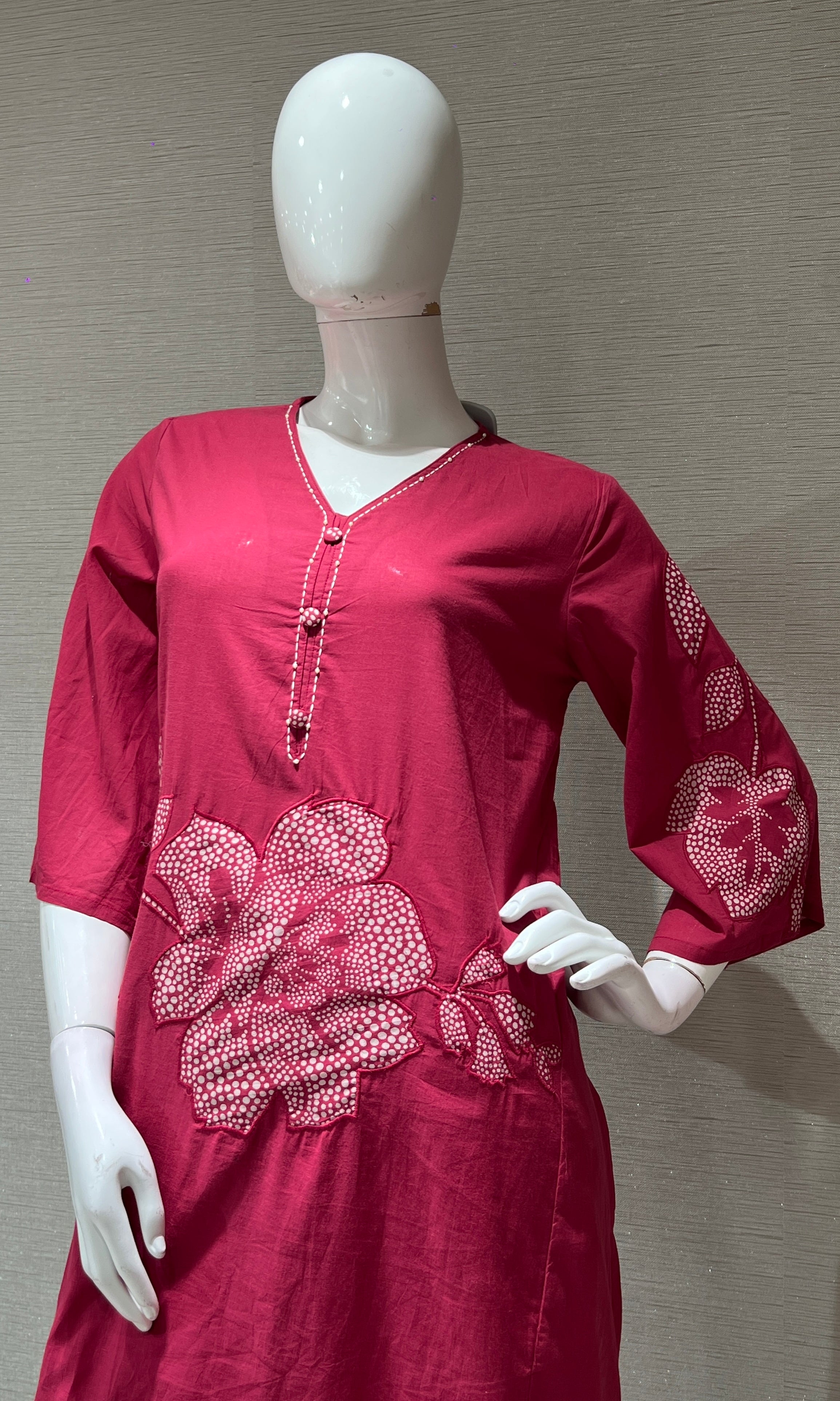 Pink FLORAL EMBROIDERY kurta set