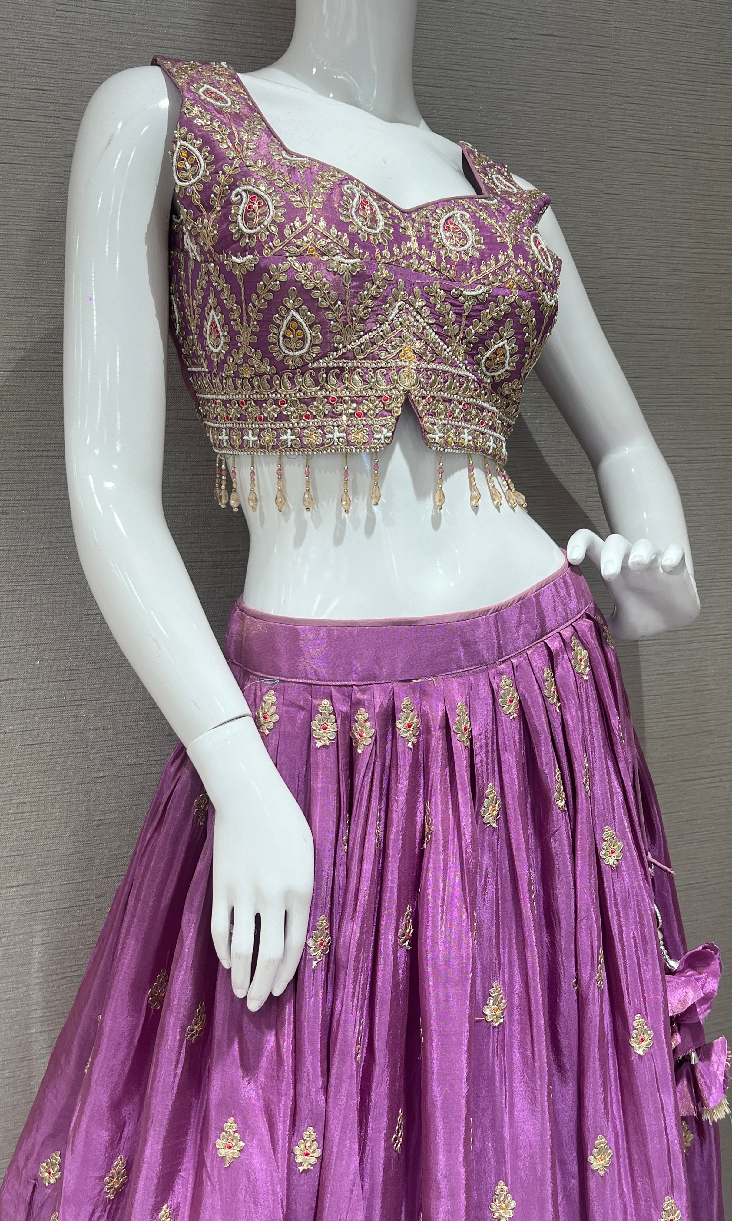 Purple croptop Lehenga